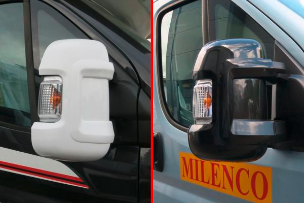 Milenco Spiegel Schutzkappe für Fiat Ducato, Peugeot Boxer und Citroen Relay 2 Stück Schwarz