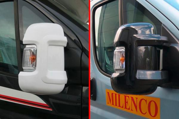 Milenco Spiegel Schutzkappe für Fiat Ducato, Peugeot Boxer und Citroen Relay 2 Stück Schwarz - Zubehör Caravanspiegel