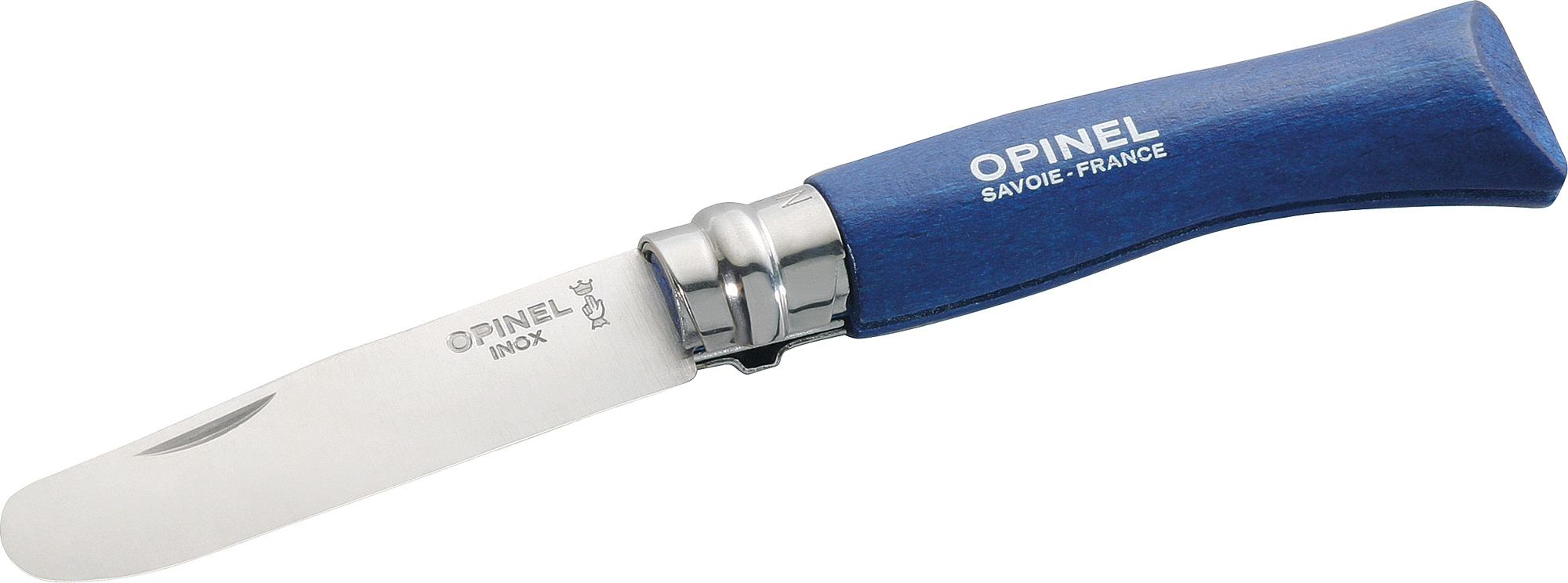 Opinel N°07 Taschenmesser für Kinder Klingenlänge 8 cm blau