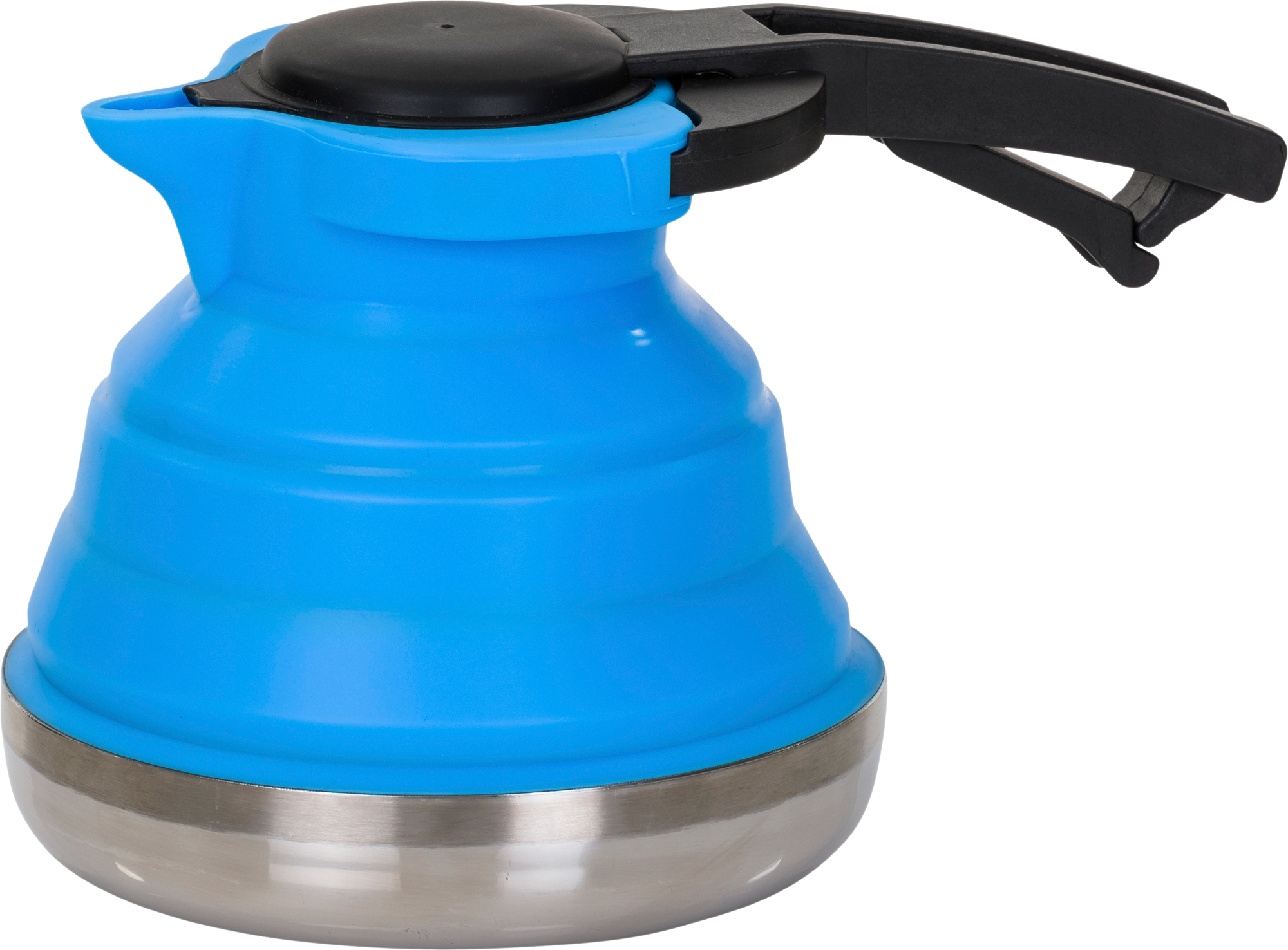 Berger Falt-Wasserkessel Edelstahl blau 1,2 Liter gefaltet 6 cm hoch - Wasserkessel