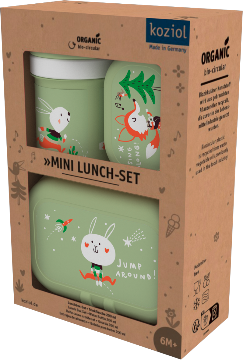 Koziol Trinkflasche und Lunchboxset 3-teilig HOP ON TO GO pistachio - Lebensmittelbehälter / Vorratsdosen