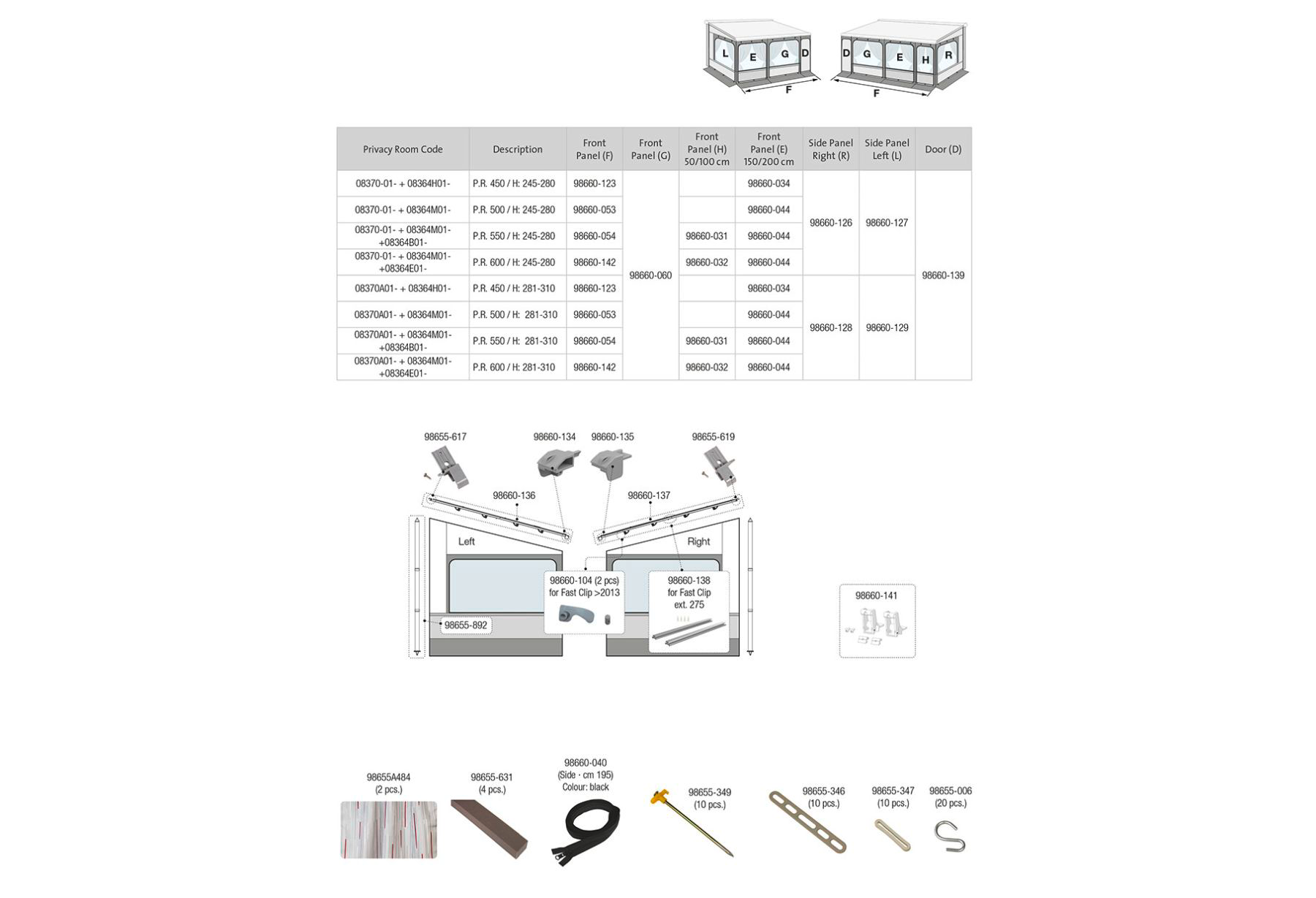 Fiamma Fast Clip Ext links für Markisenzelt Privacy Room F80L - Fiamma Ersatzteilnummer