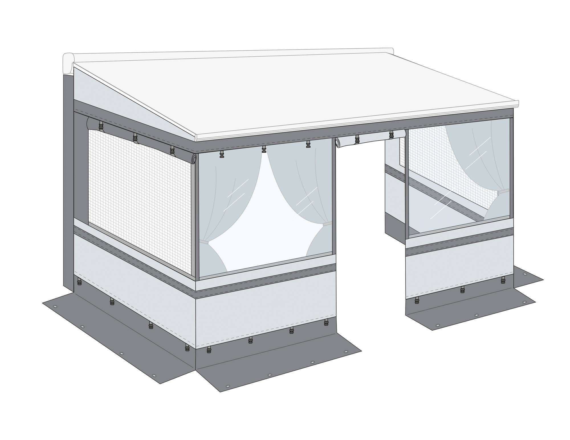 Fiamma Front Panel F für Markisenzelt Privacy Room 320 F65 / F80 Fiamma Ersatzteilnummer