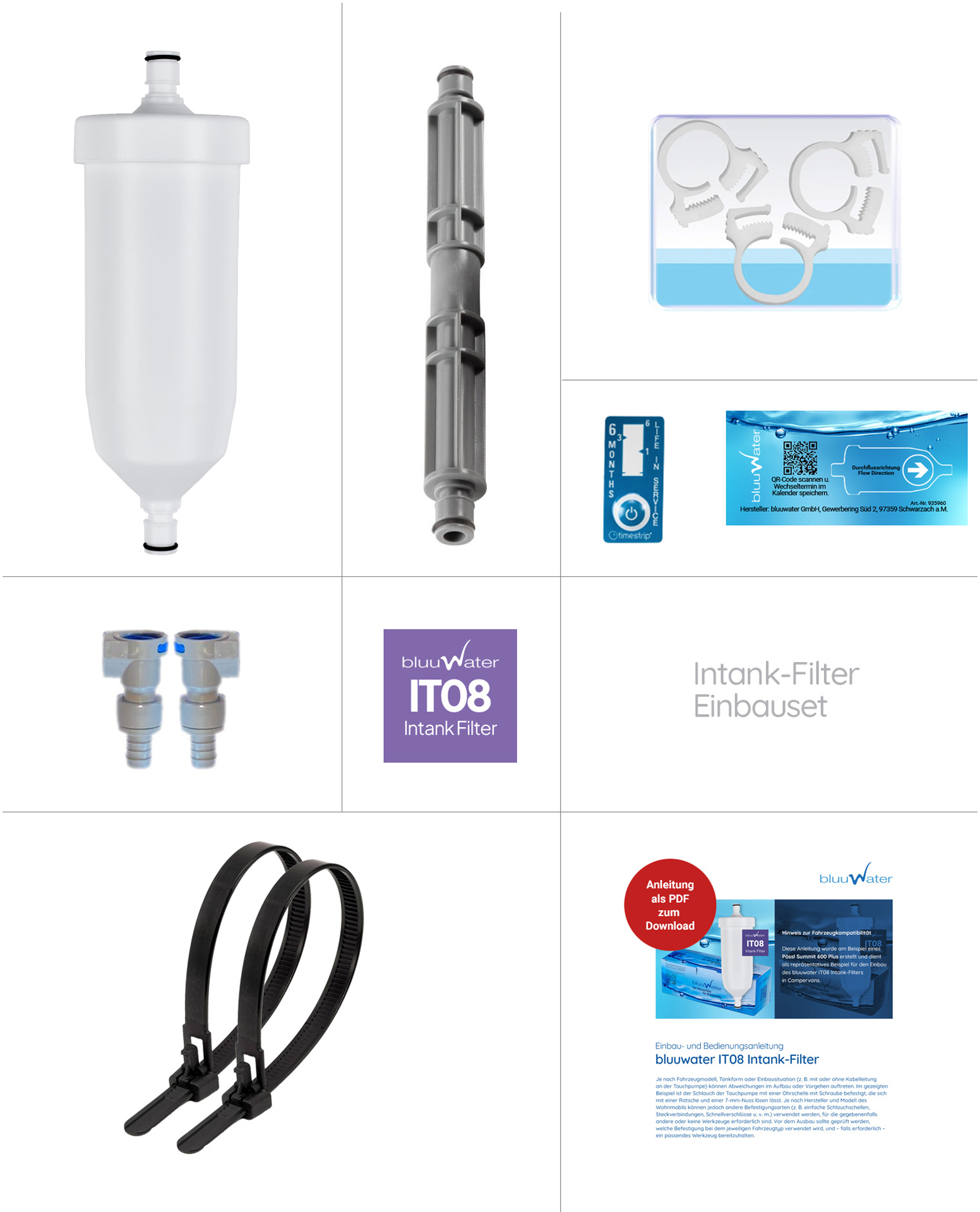 Bluuwater IT08 Einbauset Intank Filter 6.000