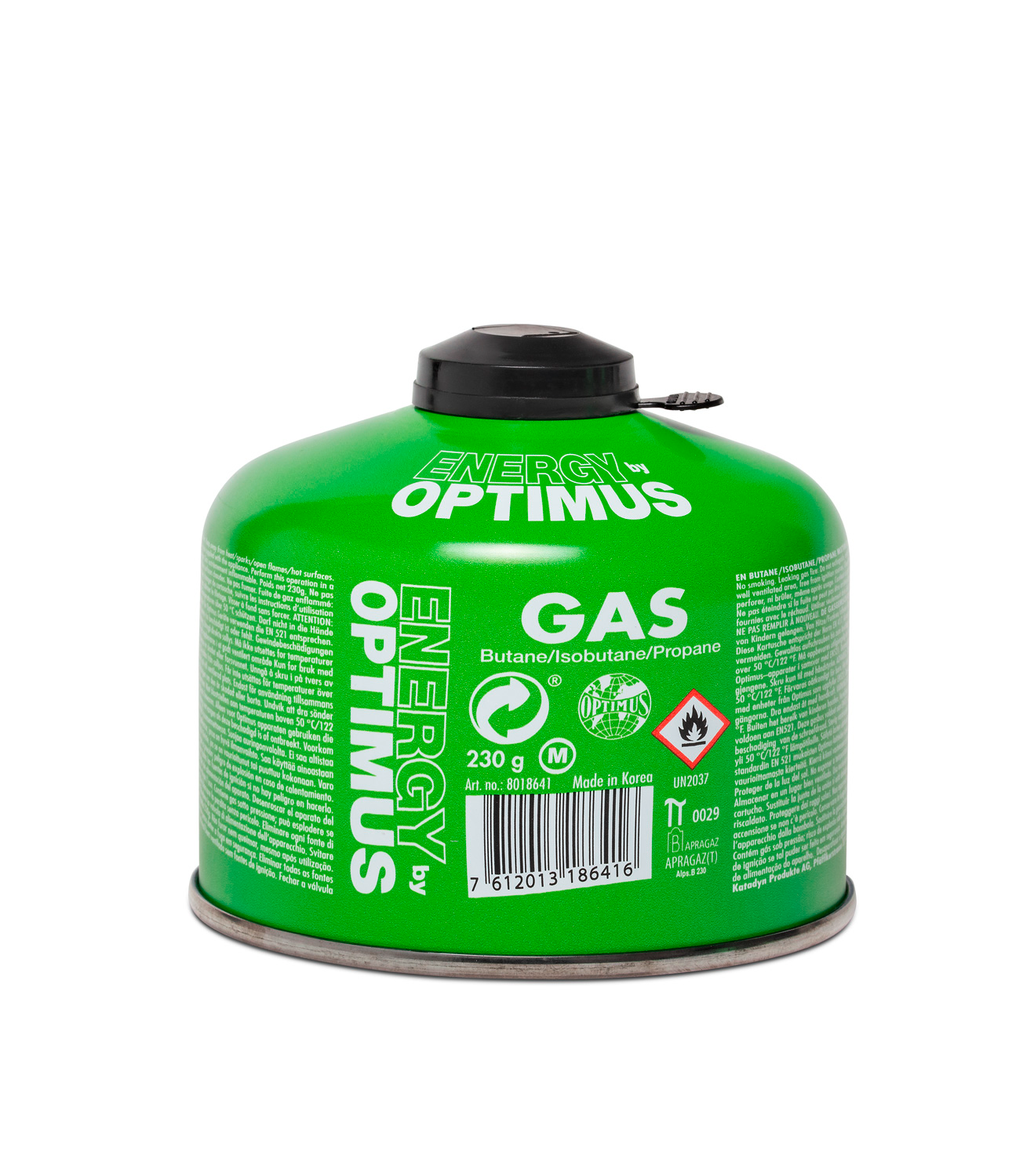 Optimus Universal-Gaskartusche mit Schraubgewinde & Schutzkappe 230 g - Gaskartuschen
