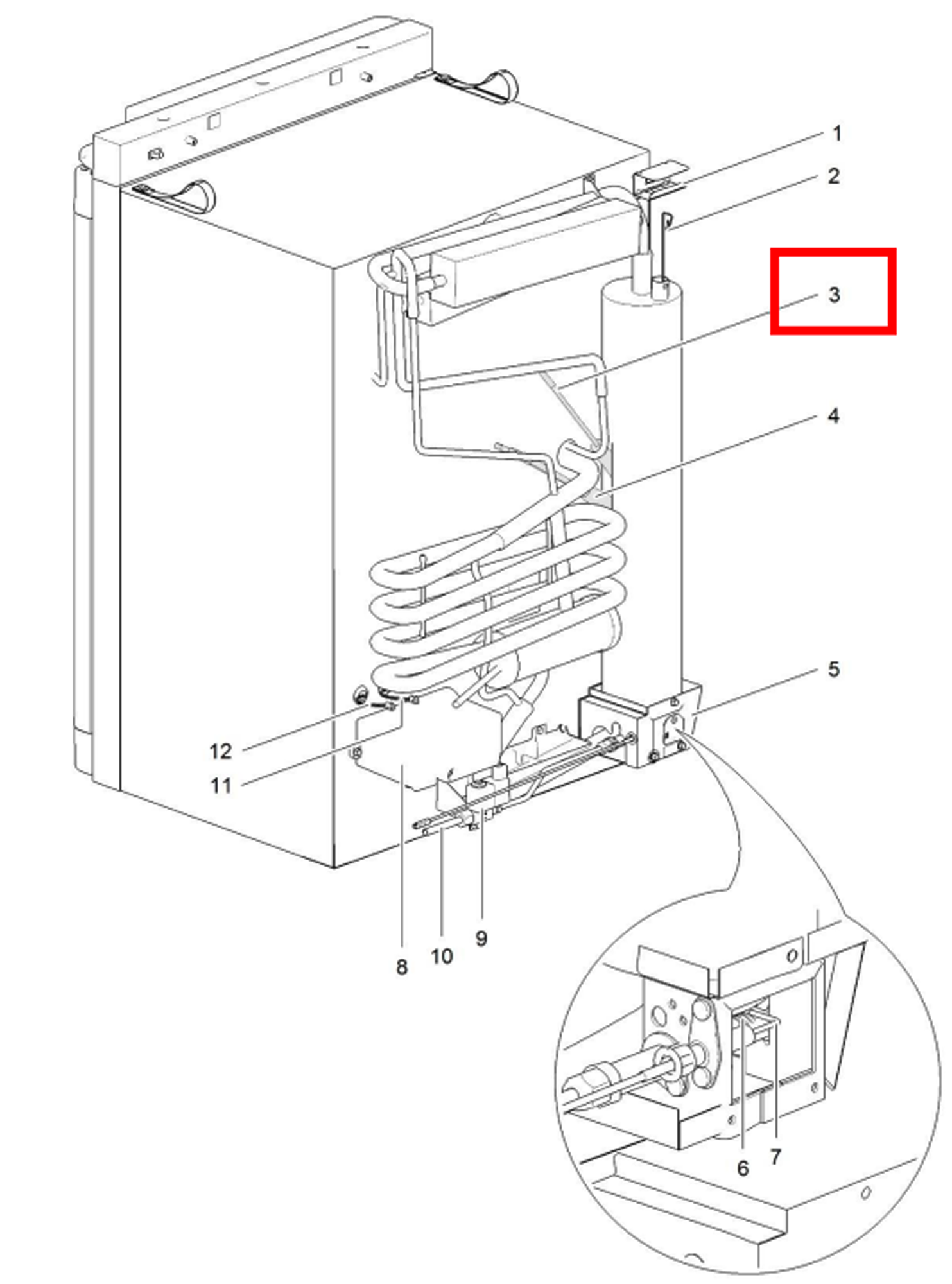 Thetford SR Heater 230 V AC 153 W Heizelement für Camping-Kühlschrank N3000-Modelle Ersatzteilnummer 633575 - Ersatzteile Thetford Kühlschränke