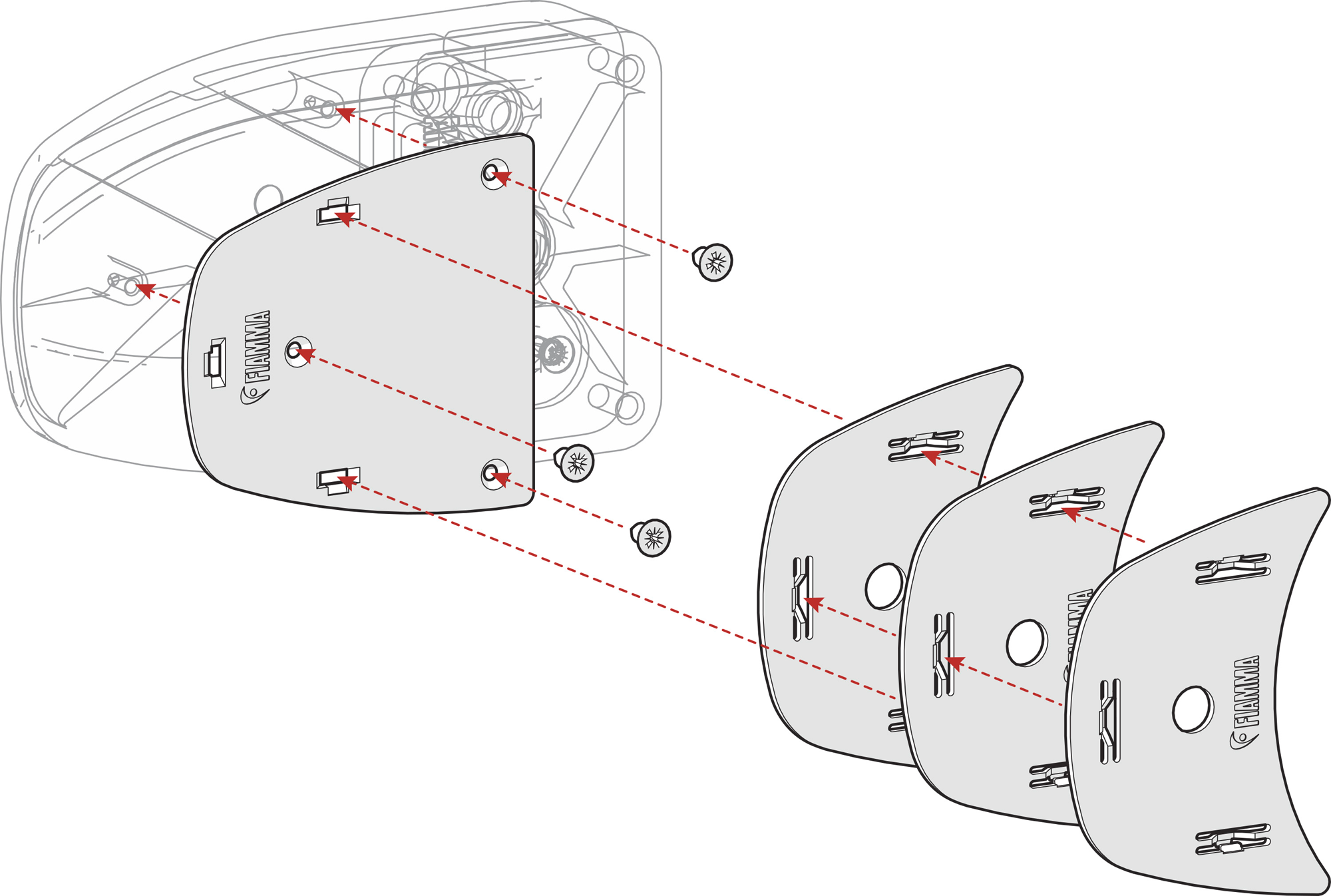 Fiamma Kit Spacer Safe Door ab 2017 Montagekit für Fiamma Safe Door