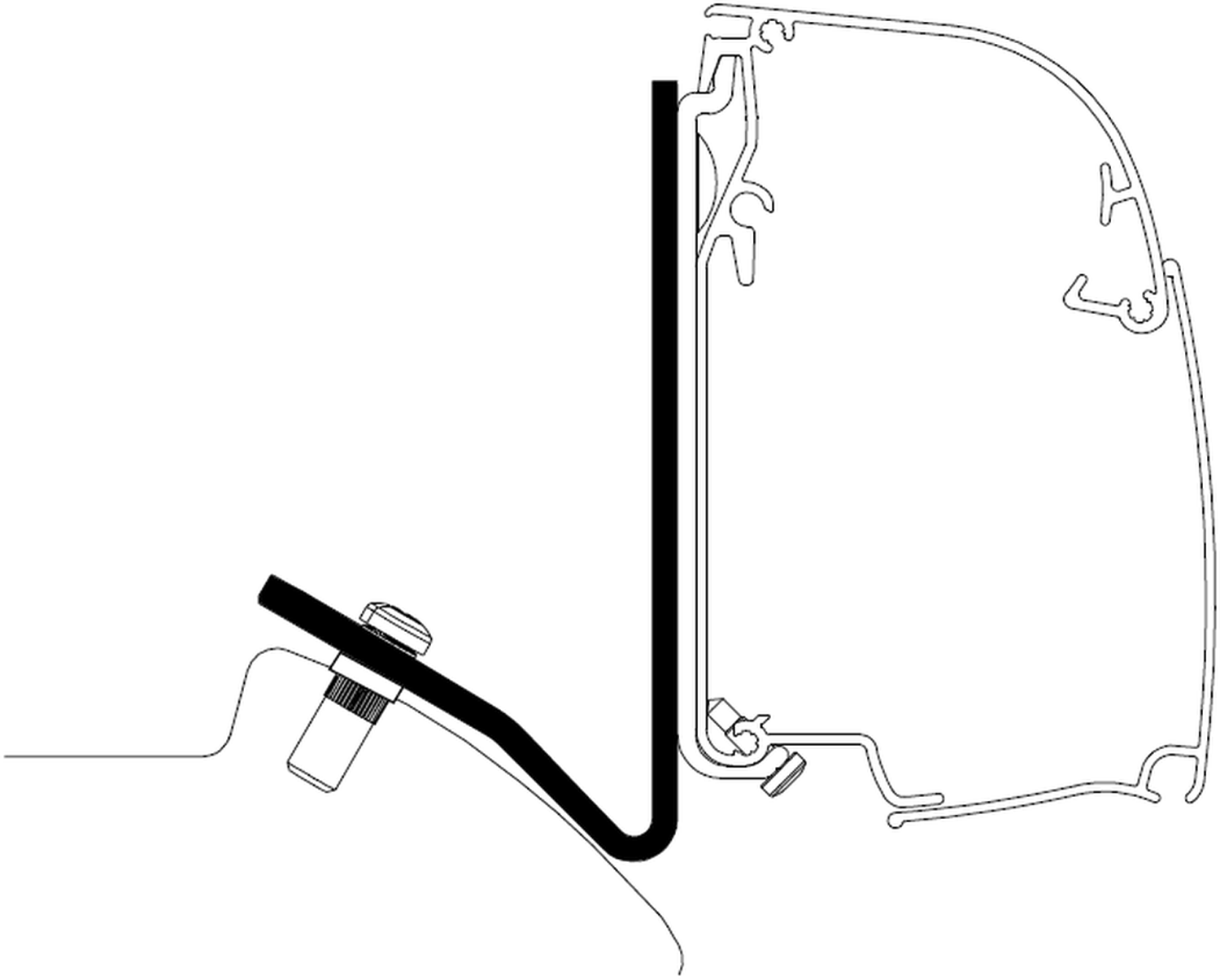 Thule Markisenadapterset 3 teilig für Mercedes Sprinter mit Aufstelldach und Thule Omnistor 5200 Wandmarkise 3,15 / 4 / 4,5