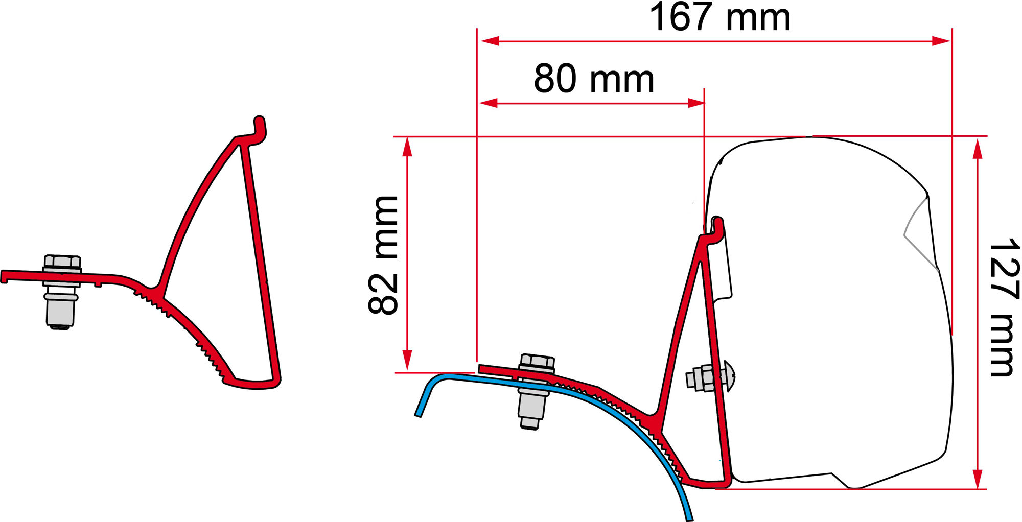 Fiamma Kit Renault Trafic / Opel Vivaro / Nissan Primastar Markisenadapter / Halterung für Markise F43 Ersatzteilnummer: