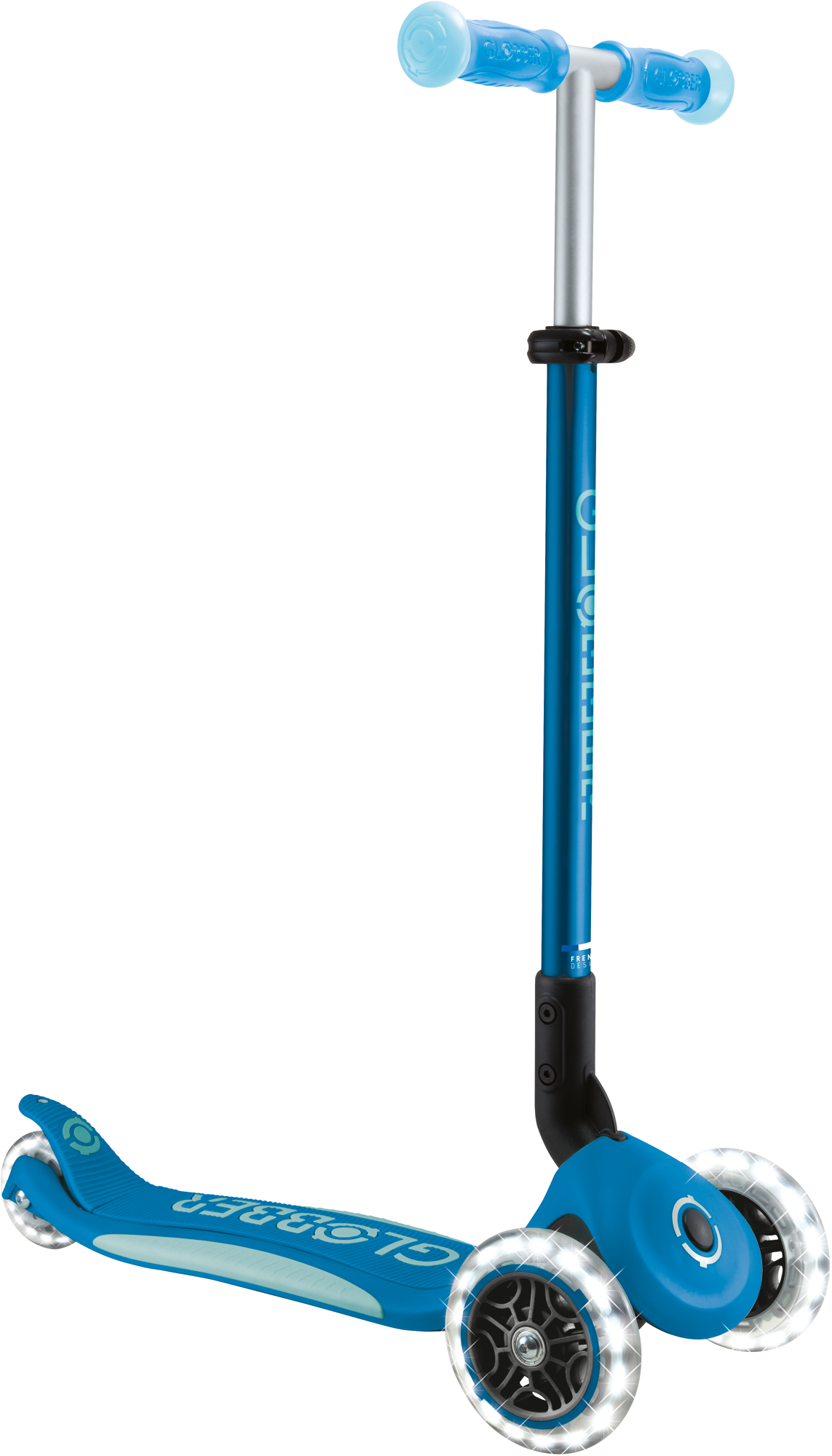 Globber Elite Lights Glow Dreirad Scooter höhenverstellbar mit LED Leuchtrollen