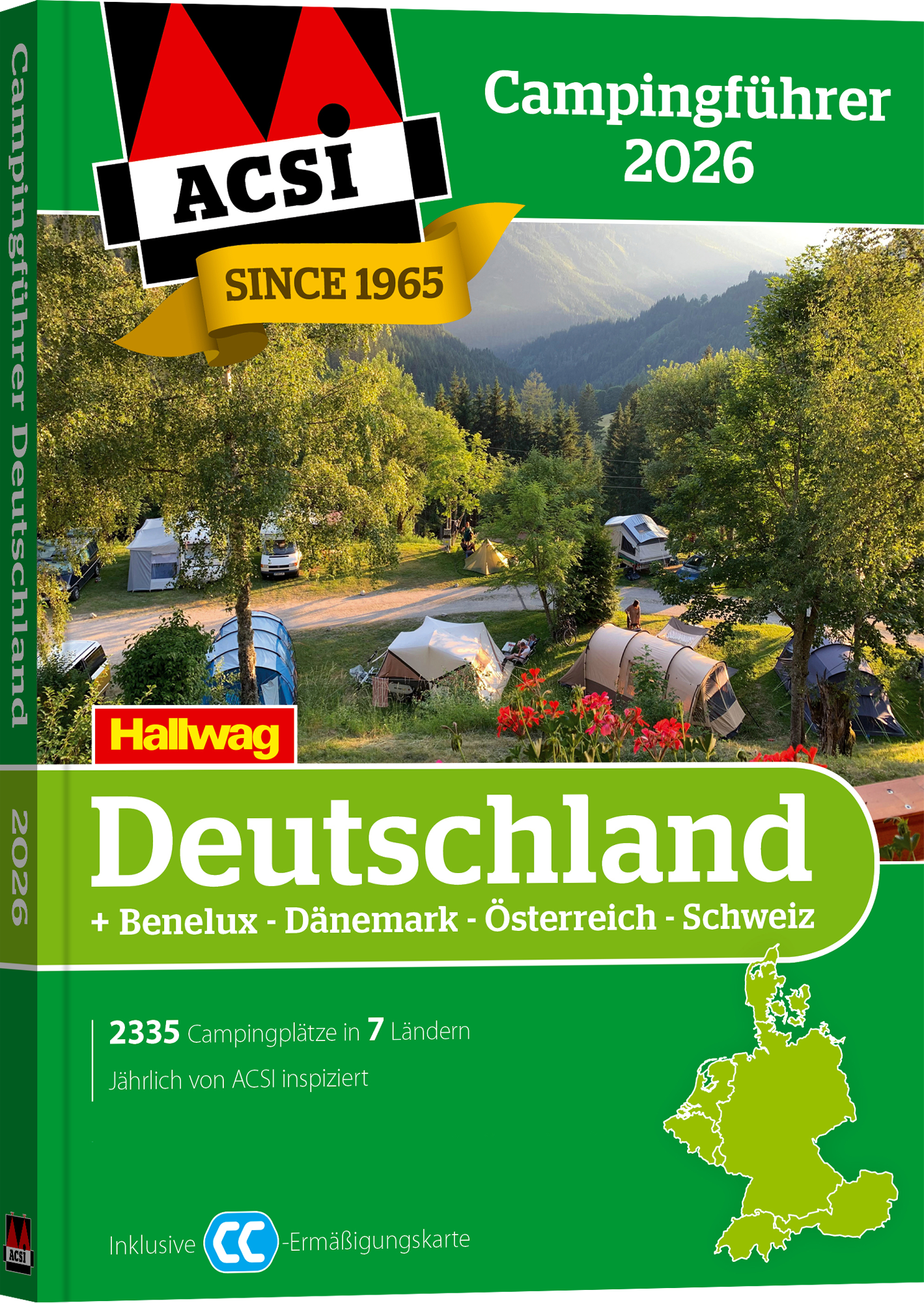 ACSI Campingführer Deutschland / Benelux / Dänemark / Österreich / Schweiz 2026 mit CampingCard Ermäßigungskarte