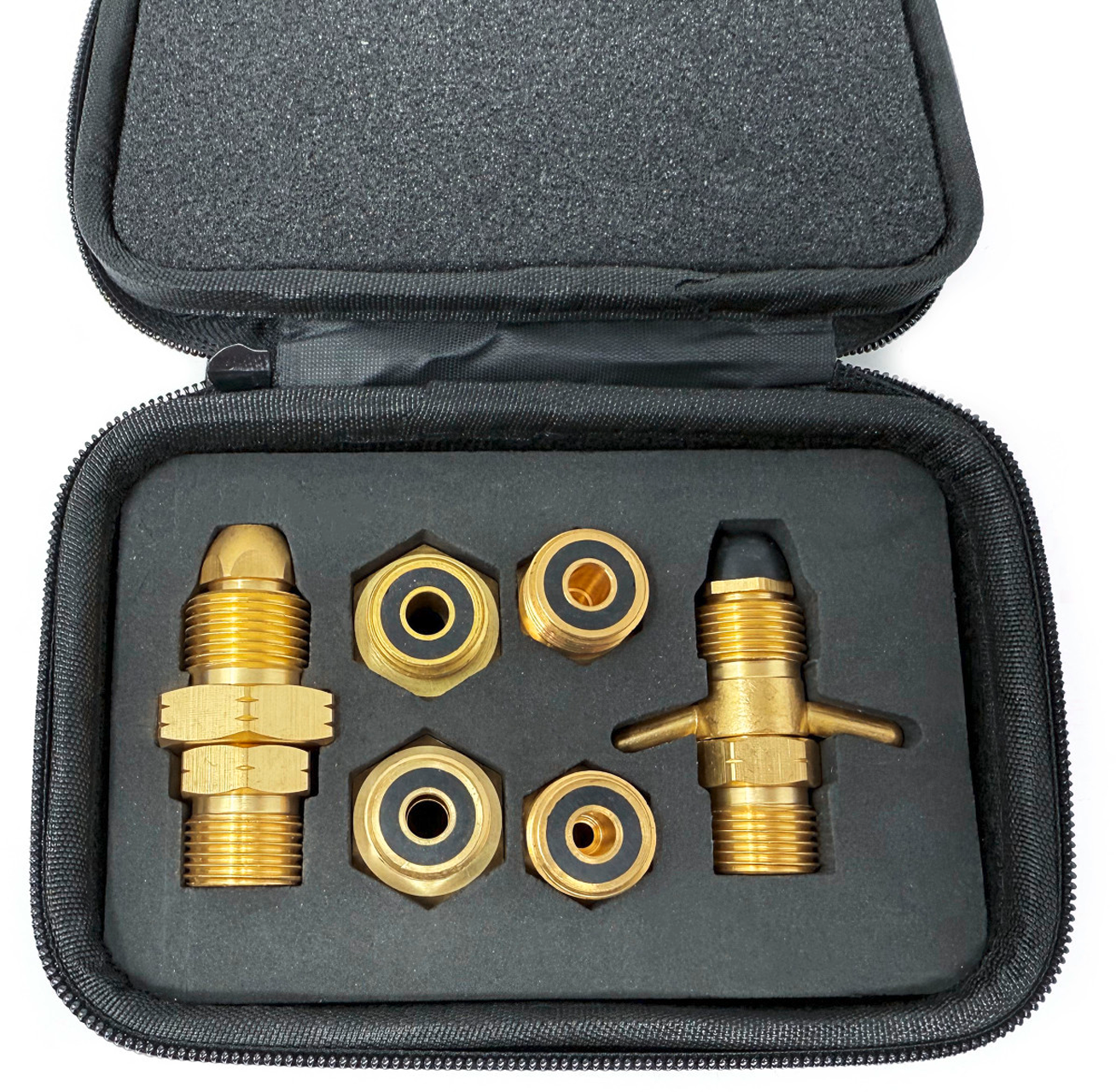 DREHMEISTER Gas Flaschen Adapter Set EU inklusive Etui - Gas-Entnahme