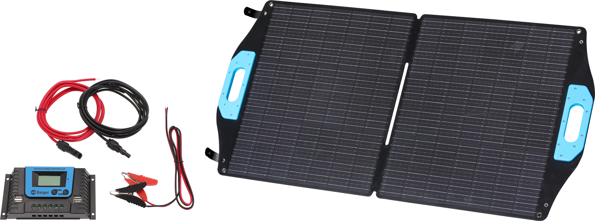 Berger Komplettanlage faltbares Solarpanel Set 100 W inkl. Laderegler