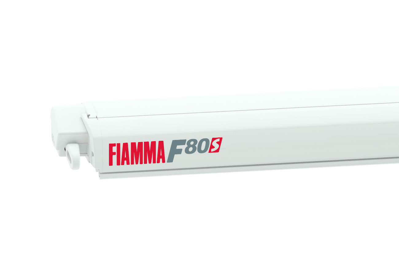 Fiamma F80s 320 Markise Gehäusefarbe Polar White Tuchfarbe Royal Grey 320 cm