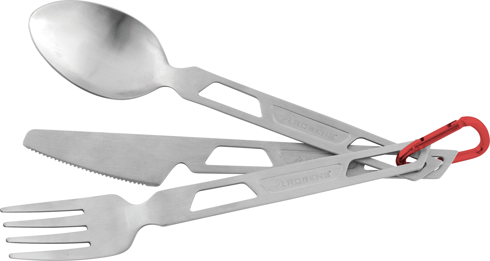 Robens Sierra Steel Cutlery Set Besteck-Set mit Karabiner 4-tlg.
