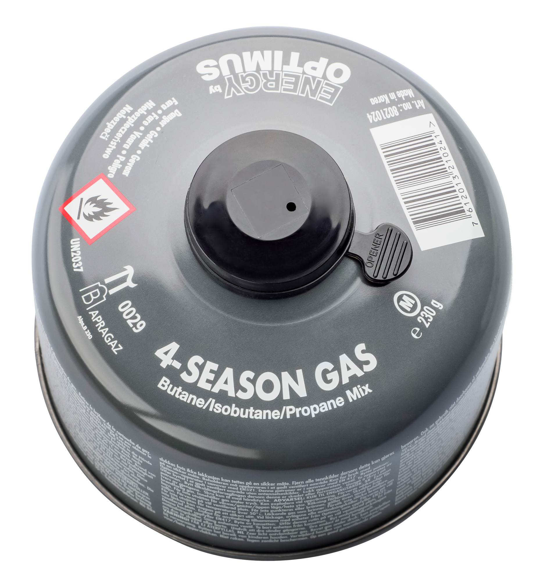 Optimus Gaskartusche 4-Season mit Schraubgewinde & Schutzkappe 230 g - Gaskartuschen