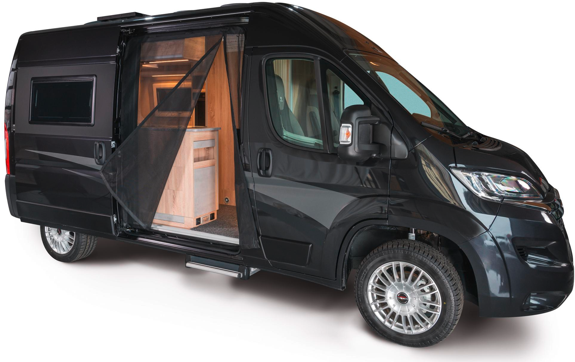 Mayr Van Schiebetürenmoskitonetz mit Magnetreißverschluss geeignet für Fahrzeughöhe H2/H3 von Citroën/Fiat/Opel/Peugeot/Toyota mit Maschenweite Fine-mesh für Beifahrerseite