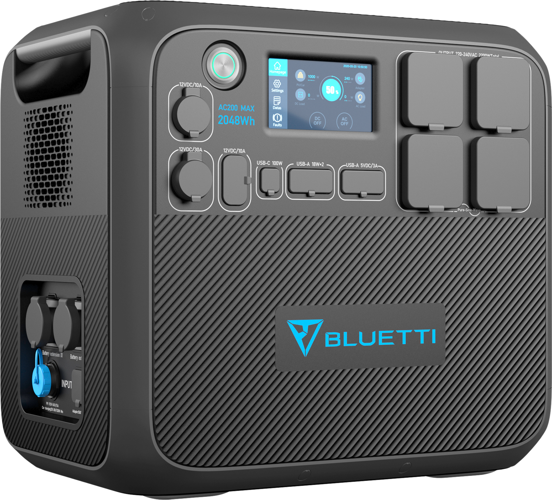 BLUETTI Portable Power Station AC200MAX-Gray-EU | 06970991290312