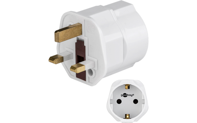 Goobay Netzadapter 95303 – Eurostecker Auf UK-Stecker, Schwarz, Keine Spannungsumwandlung