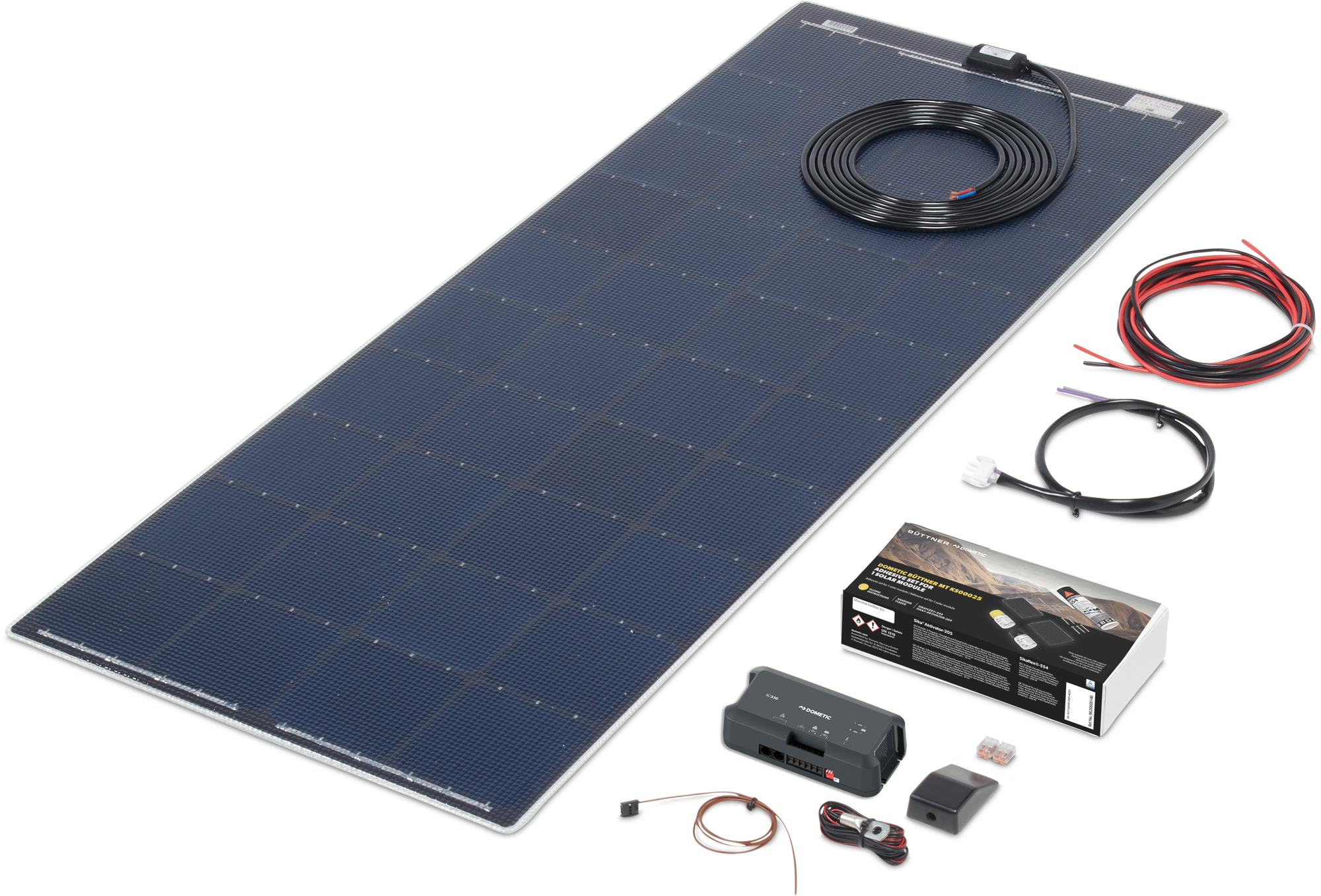 Büttner Elektronik Flat Light MT 150 FL Solaranlagen Komplettset ultraflach 1 Modul 150 Wp - Solar-Komplettsets von Büttner Dometic