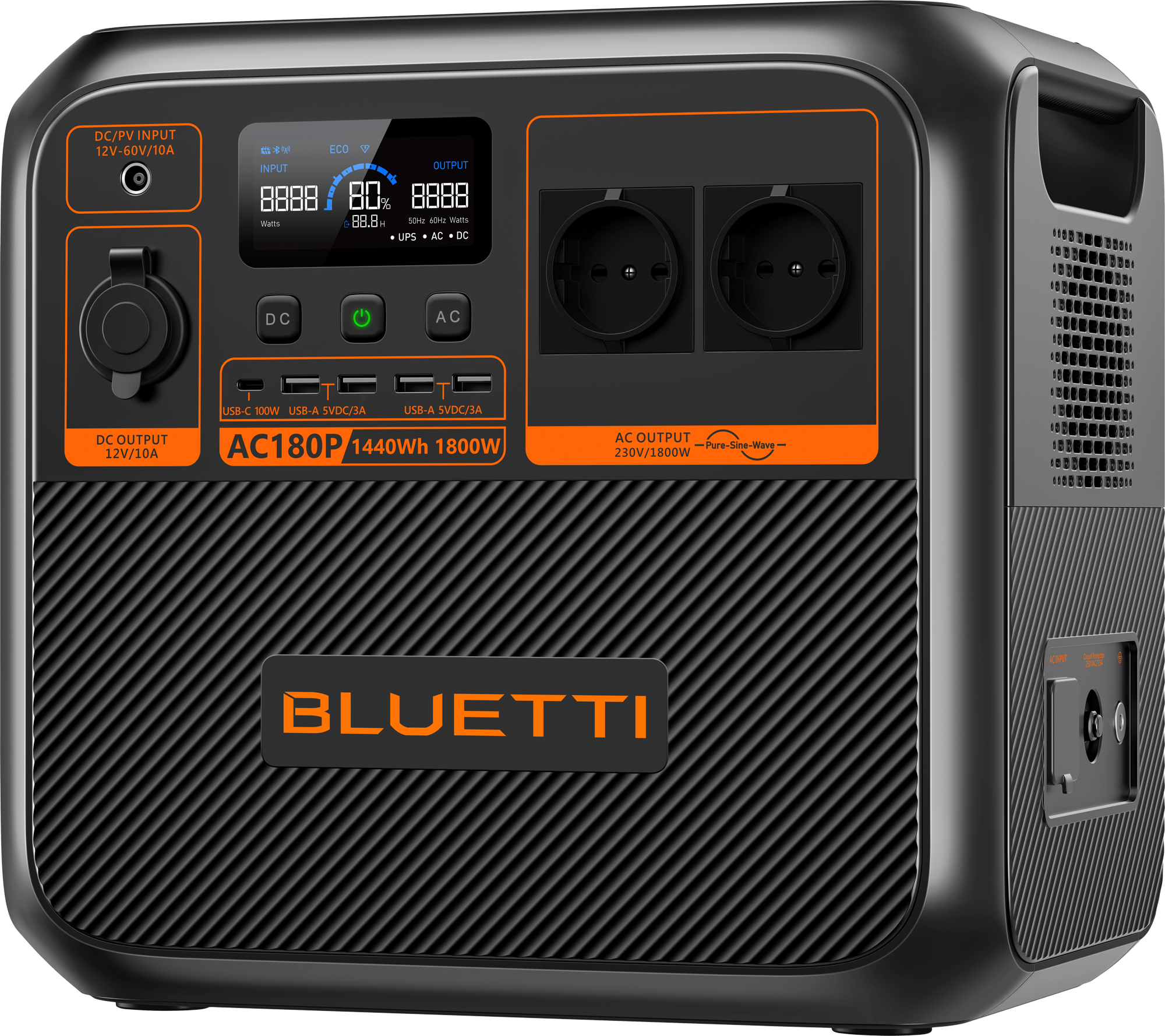 Bluetti AC180P-Black-EU tragbare Powerstation 1800