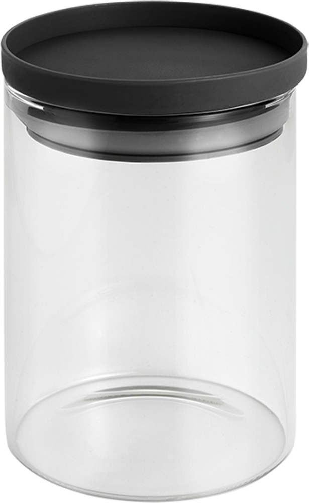 Metaltex  Aroma Line Vorratsdosen rund aus Glas mit Silikondeckel 700 ml - Lebensmittelbehälter / Vorratsdosen