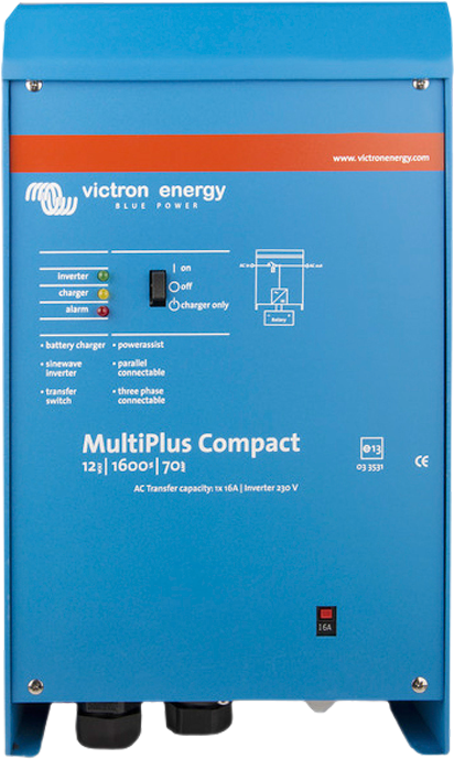Victron Multiplus Compact Wechselrichter / Ladegerät 12 V 1600 W 70 A
