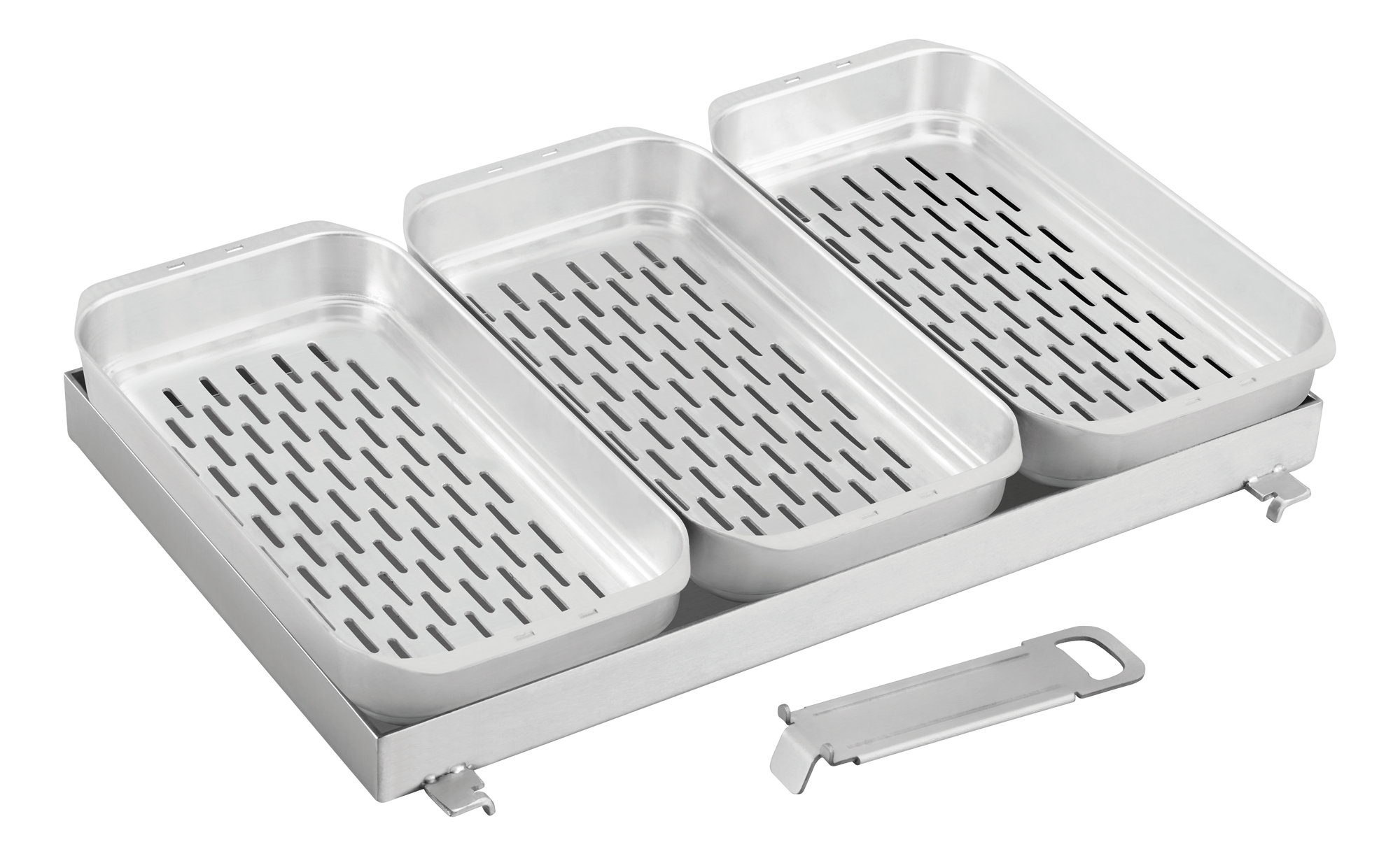 Enders Edelstahl Pfanne und Körbe Set 4-teilig für Gasgrill Urban II und Explorer