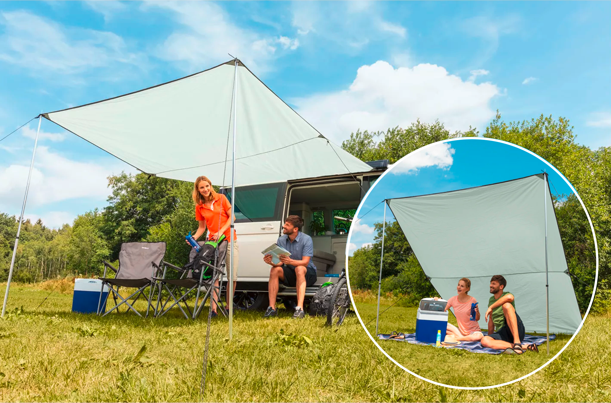 Berger Vela UV Tarp inkl. Keder & Aufstellstangen, 300 x 240 cm