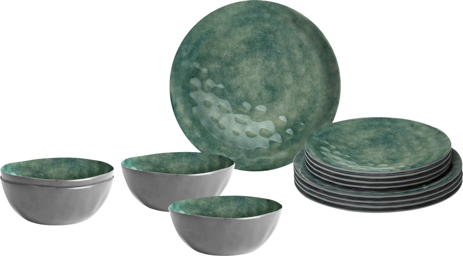 Brunner Midday Venetian Geschirr-Set  12-tlg. sea green für 4 Personen