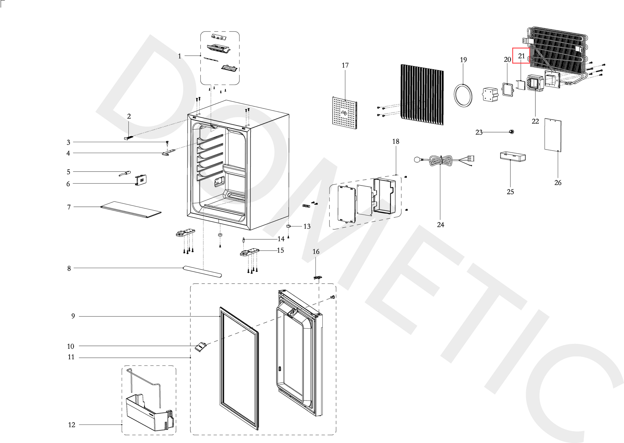Dometic Kühlelement passend u.A. für Kühlboxen / Hipro Evolution / Alpha / Cruise Line Minibars Ersatzteilnummer 4472003948 - Ersatzteile Dometic Kühlschränke
