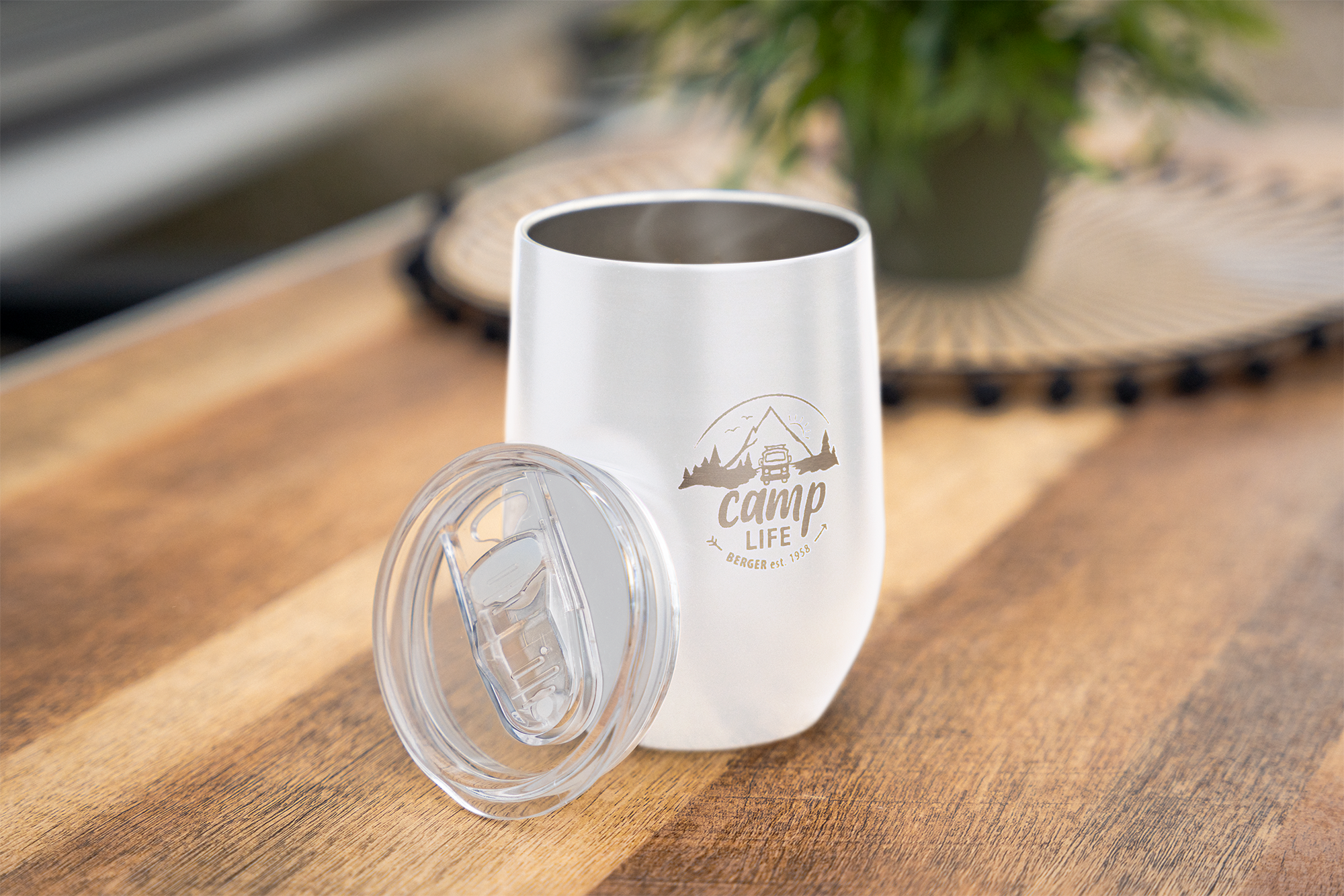 Camplife Edelstahl Thermo-Trinkbecher mit Deckel 360 ml weiß - Isolierbecher