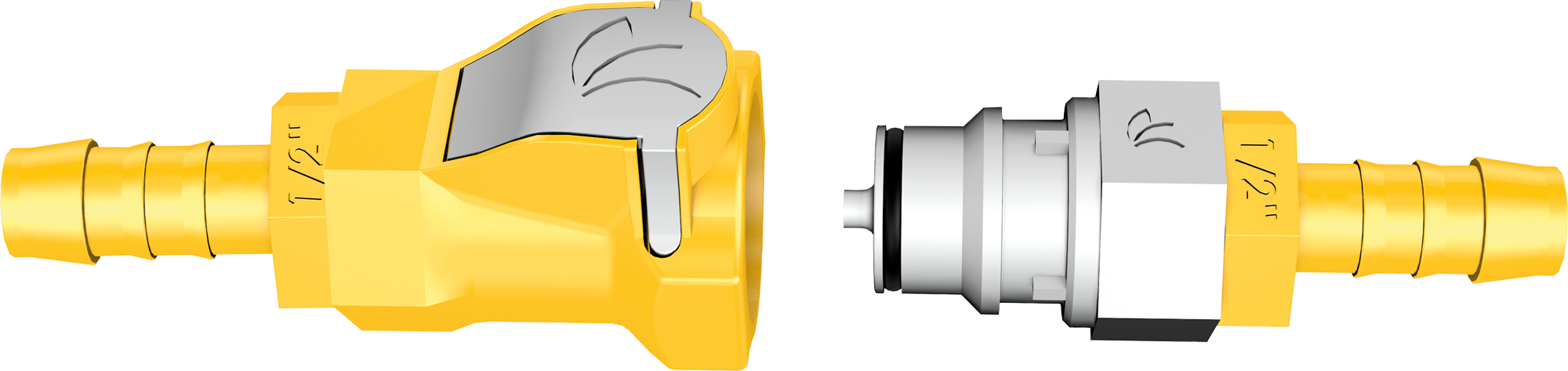 Lilie Push-and-Connect Ventiladapter Schnellkupplung Weissgelb inkl. Absperrfunktion