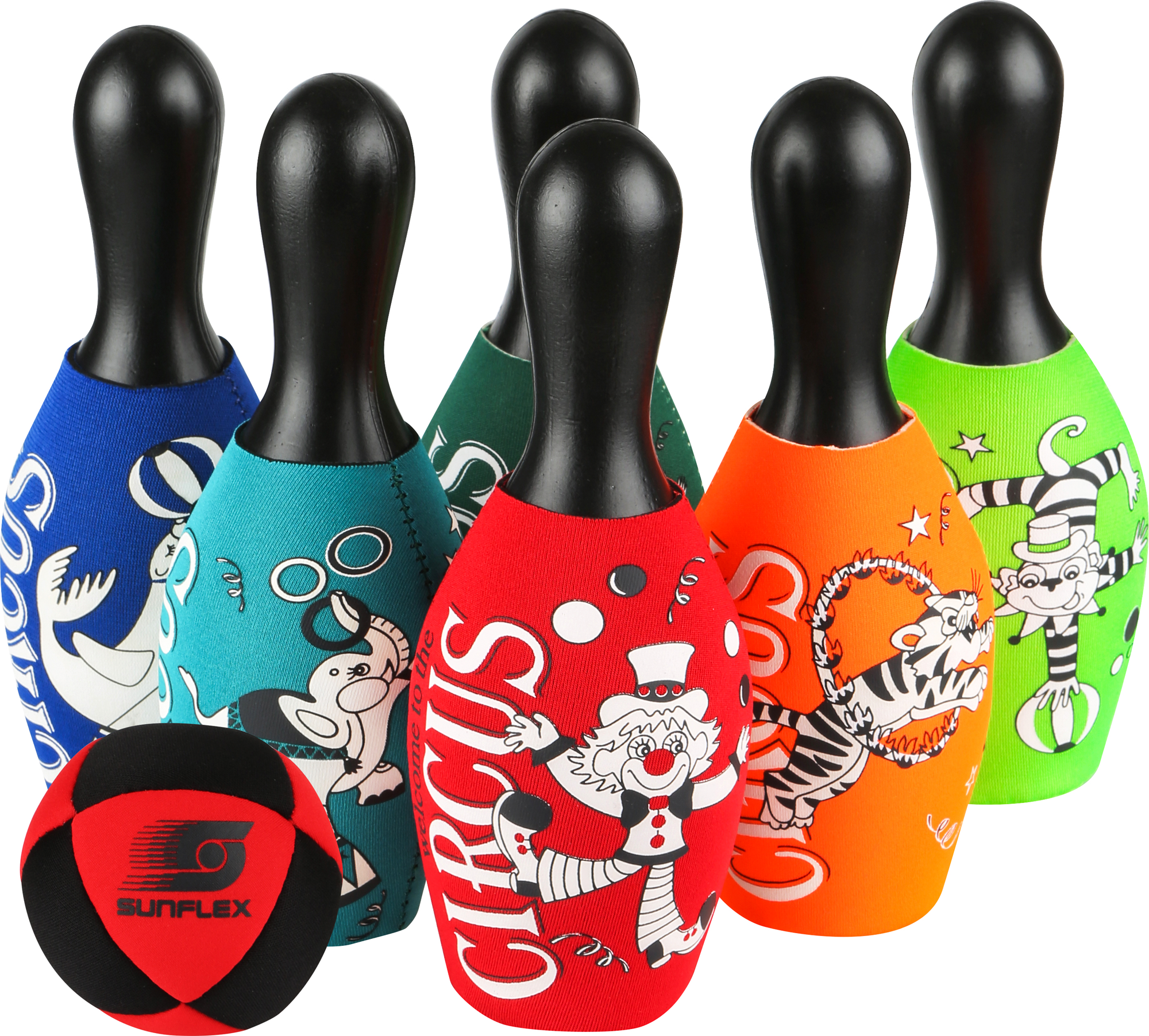 sunflex sport Zirkus Bowling Set 7-teilig mit