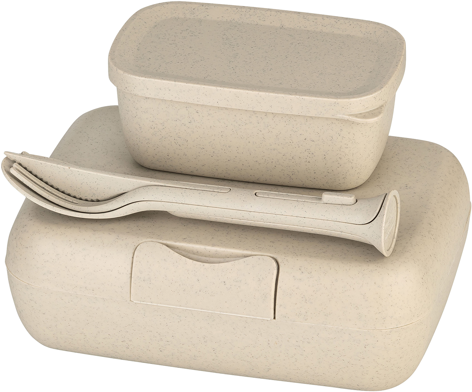 Koziol Candy Ready Lunchbox Set 5 teilig mit 3 teiligem Besteck / Box Candy L / Dose Candy S auslaufsicher nature