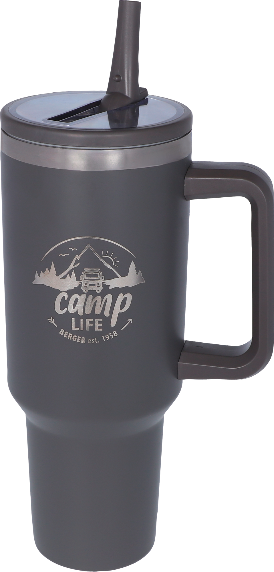Camplife CampSteel Trinkflasche mit Strohhalm 1,2 l Shadow - Trinkflaschen