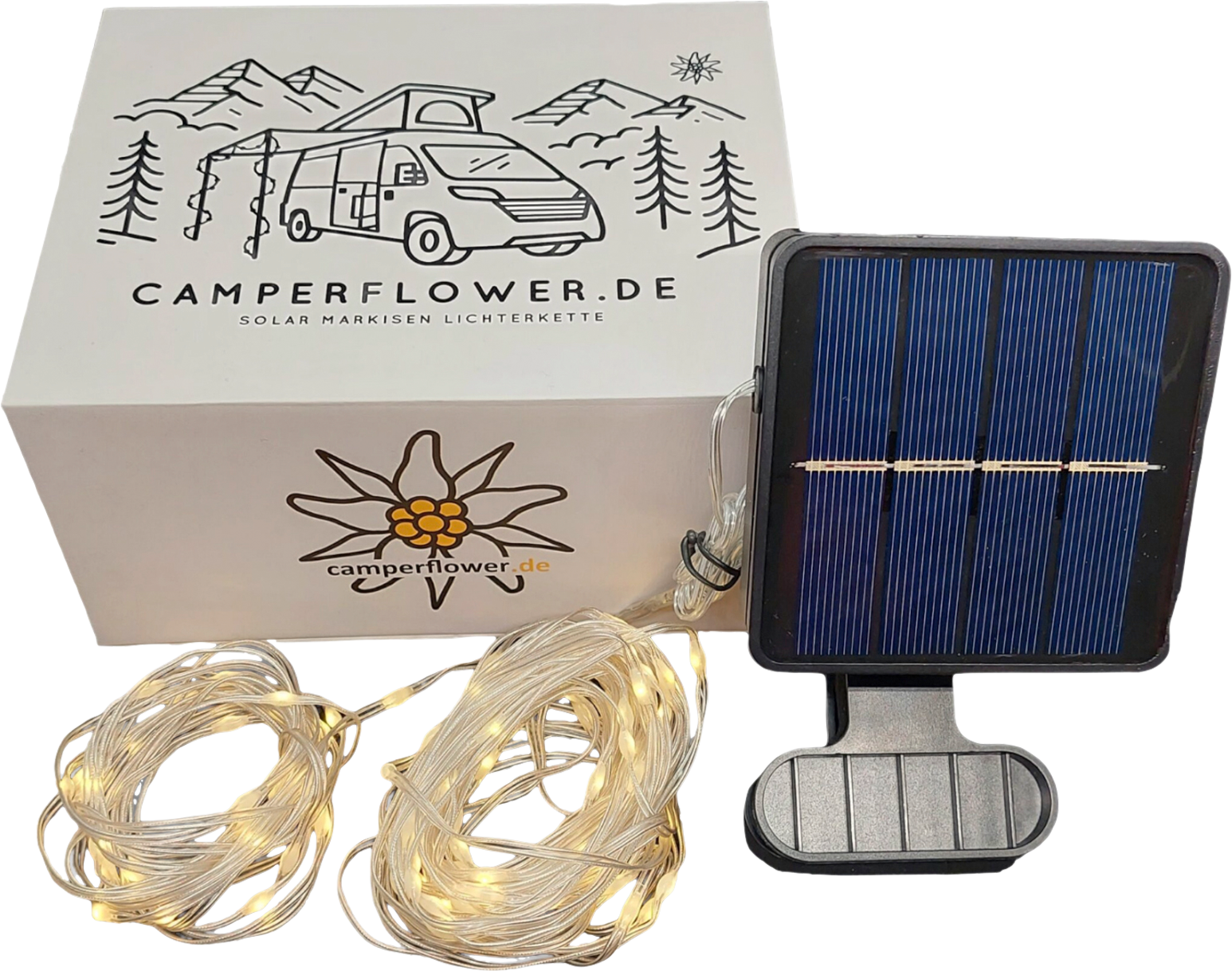 Camperflower Solar Markisen Lichterkette mit Akku 10