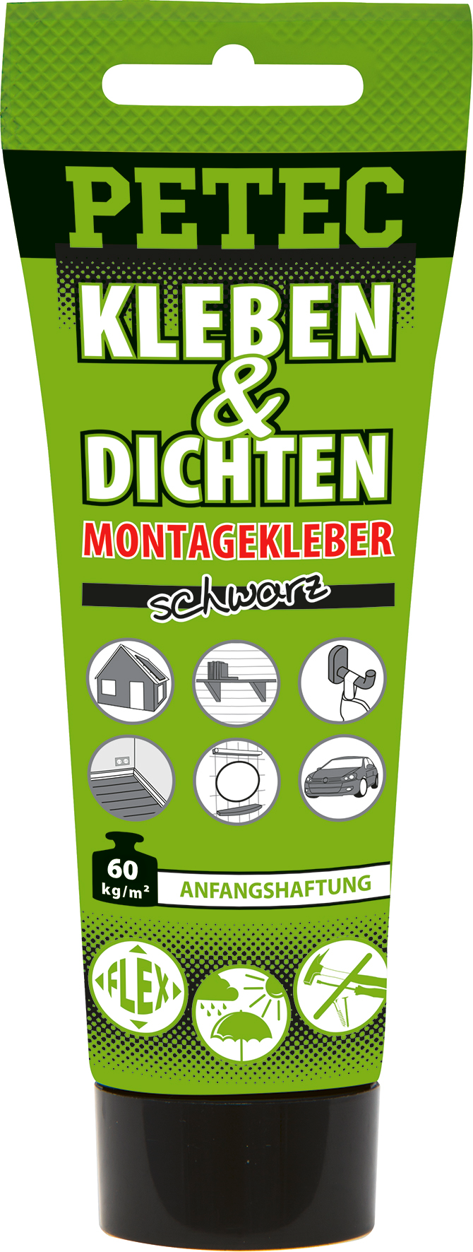Petec Kleben und Dichten Montagekleber schwarz 80 ml - Klebstoffe & Dichtmittel