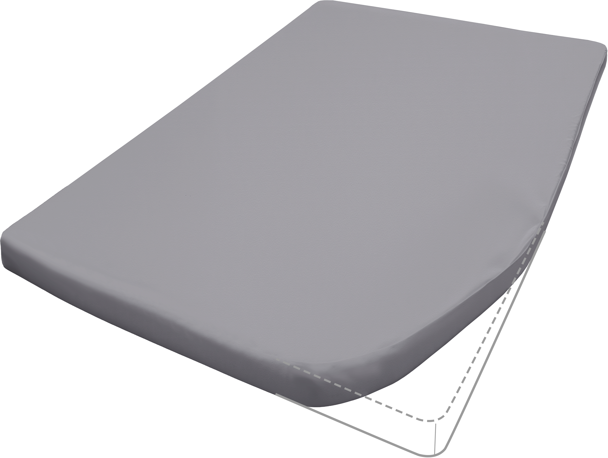 Primera Travel Mako-Feinjersey Spannbetttuch für Campingmatratzen aus Baumwolle Granit French Bed rechts - Spannbetttücher & Bettwäsche von Hahn