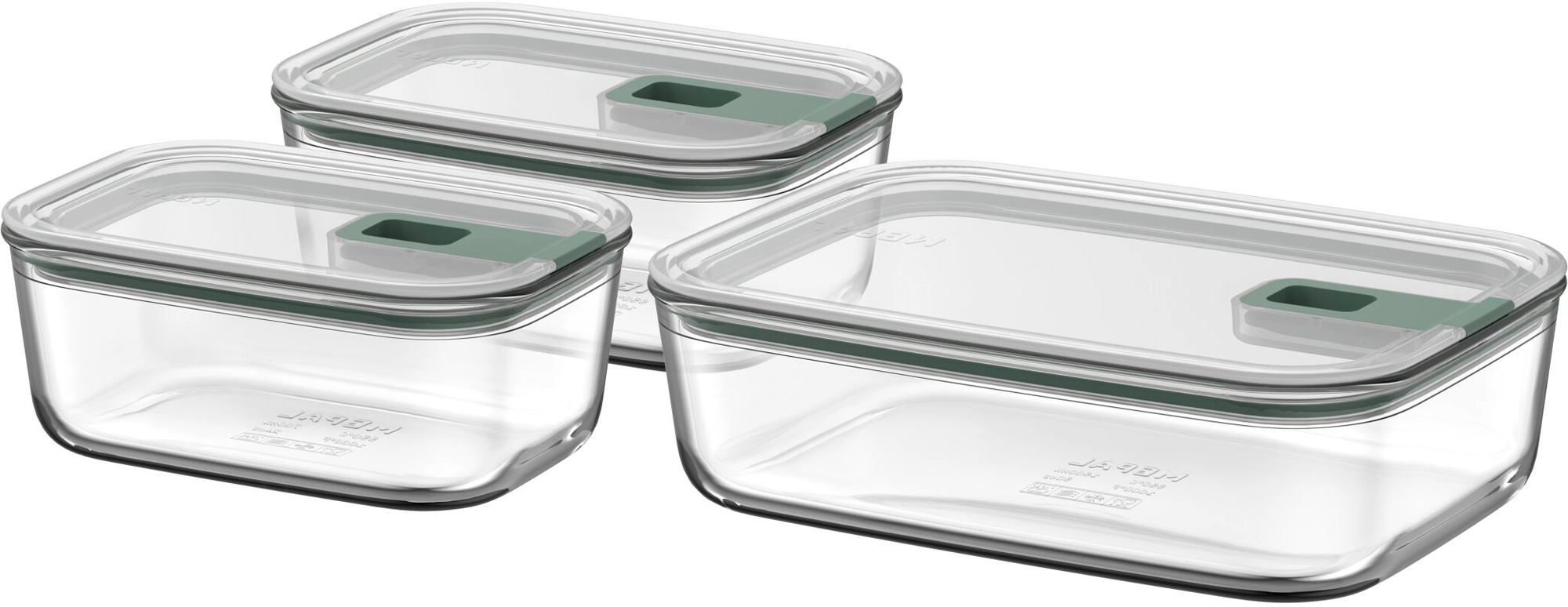 Mepal EasyClip Glas Frischhaltedosen Set 3-teilig 2 x