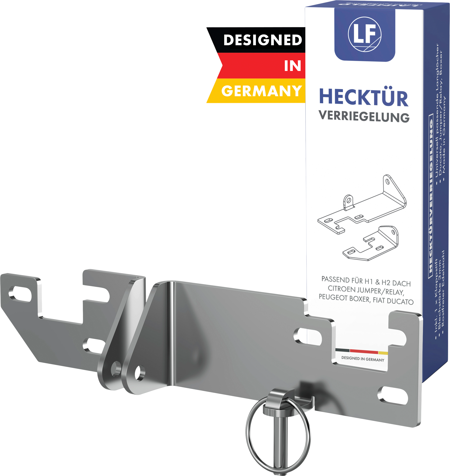 LAINFELD Hecktürverriegelung Einbruchschutz H1/H2 Dach für z.B. FIAT Ducato, Citroen