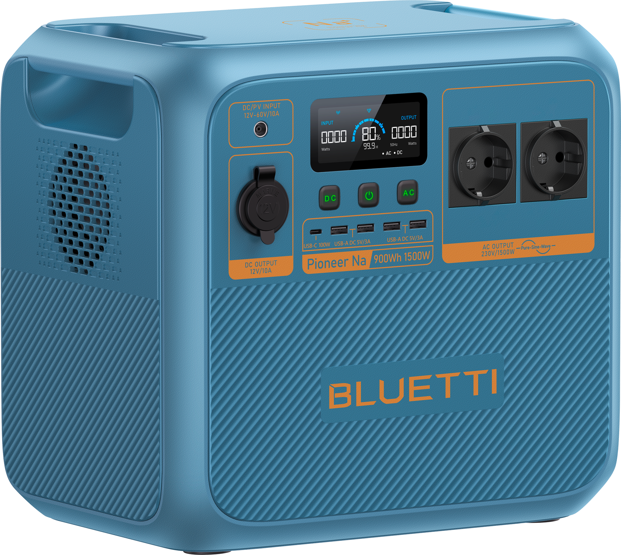 Bluetti Pioneer Na Powerstation mit Natrium-Ionen-Akku / USV-Funktion 900 Wh 1.500