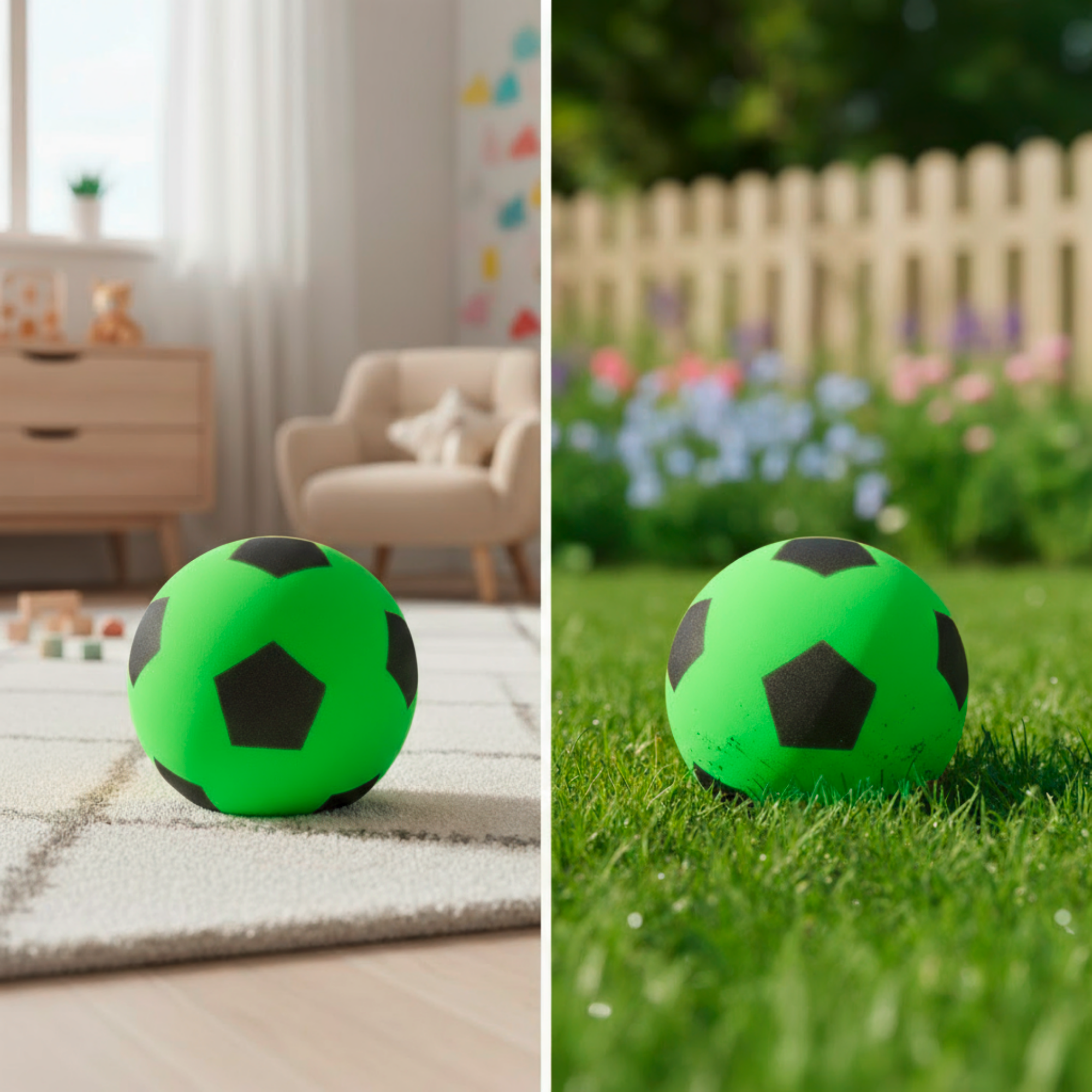 alldoro Schaumstoffball im Fussball Design für Kinder 20 cm