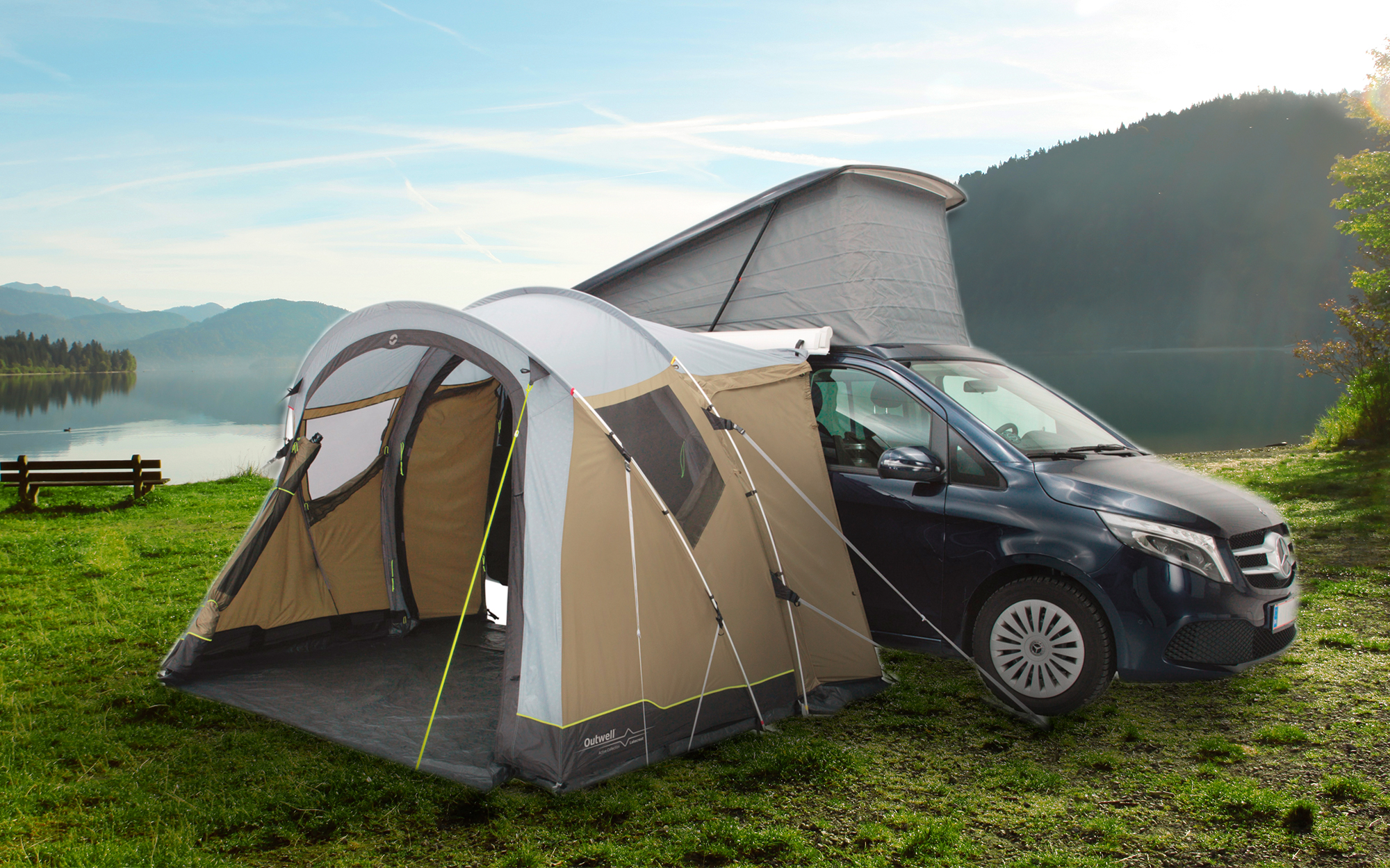 Outwell Busvorzelt Lakecrest mit Aluminiumgestänge und herausnehmbarem