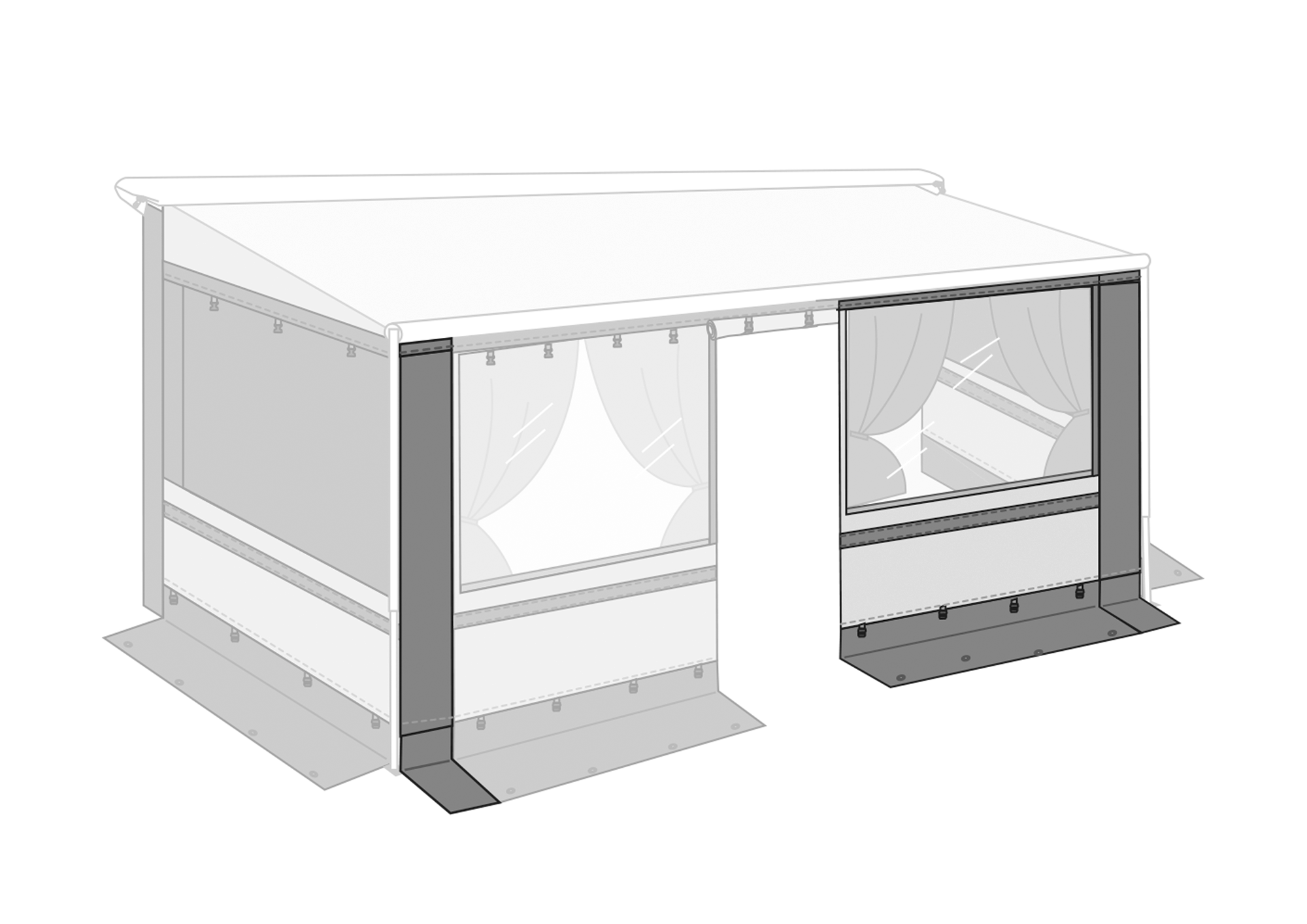 Fiamma Privacy Room CS light Frontpanel für Markisenvorzelte