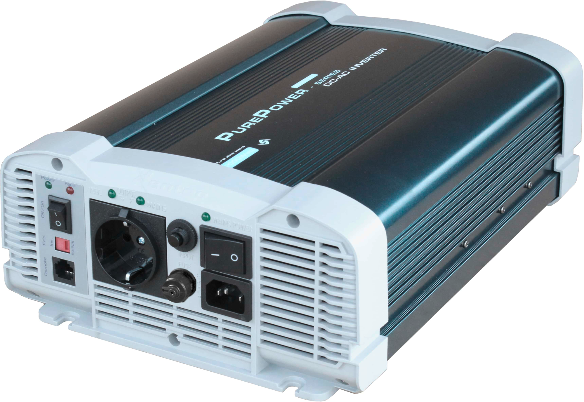 Xenteq  PPS 2000-212 Wechselrichter mit eingebautem Umschaltrelais 12 V DC - 230 V AC reine Sinuswelle mit App-Funktion 2000 Watt