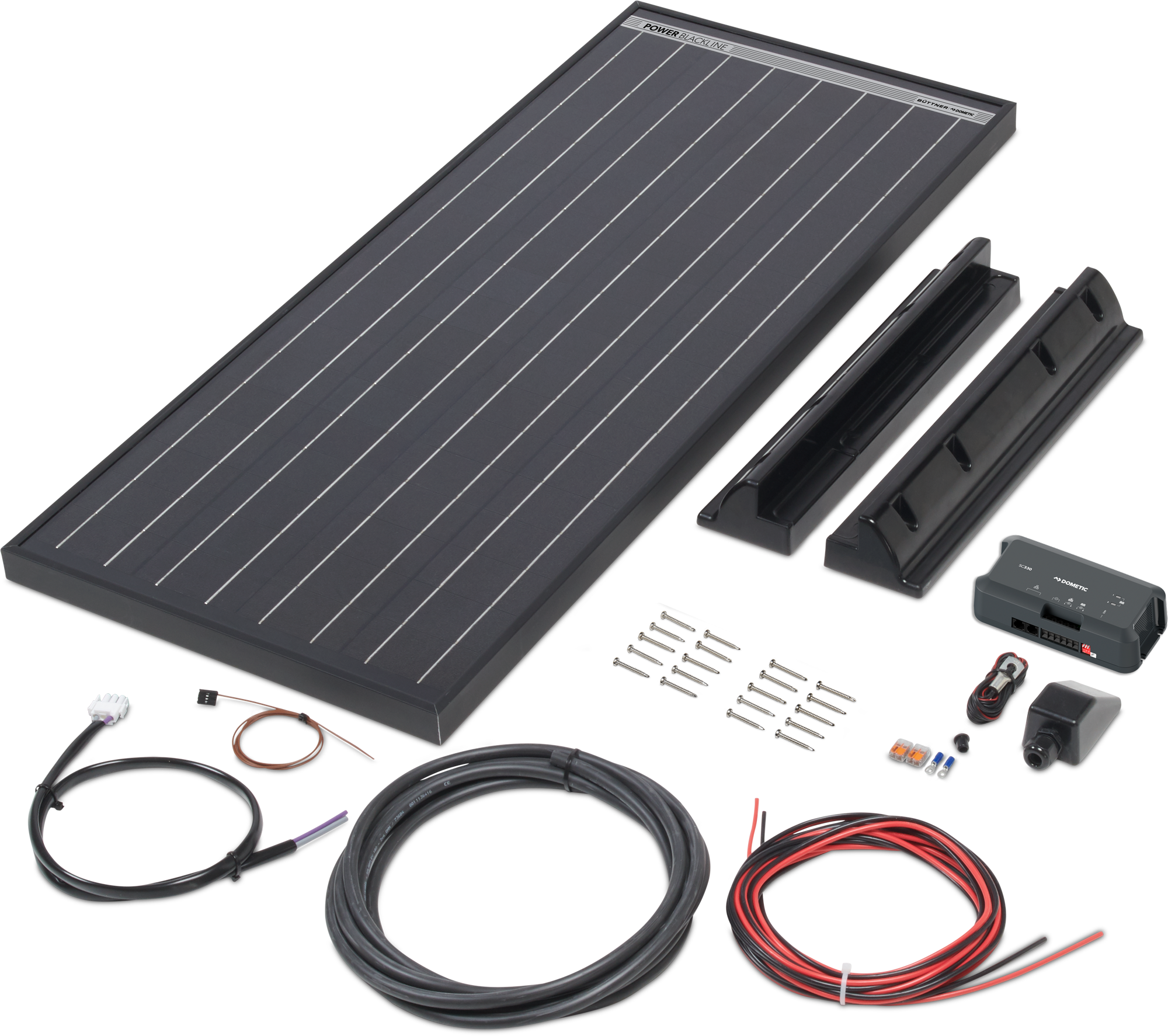 Büttner Elektronik Solar-Komplettanlage Power Blackline Solar Kit MT 100 / 1 x 100 W - Solar-Komplettsets von Büttner Dometic