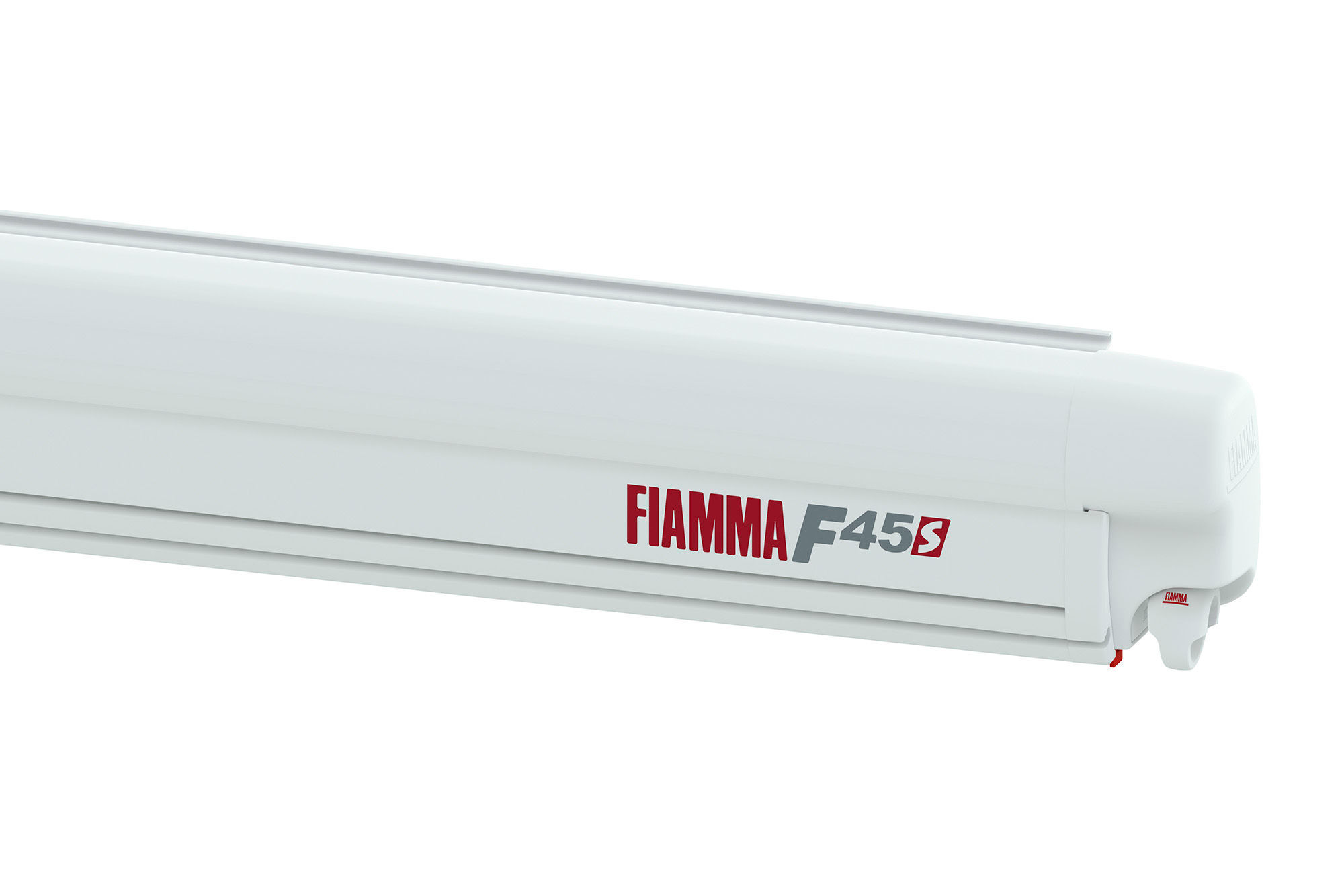 Fiamma F45s 350 Markise Rechtslenker Gehäusefarbe Polar White Tuchfarbe Royal Grey 350 cm