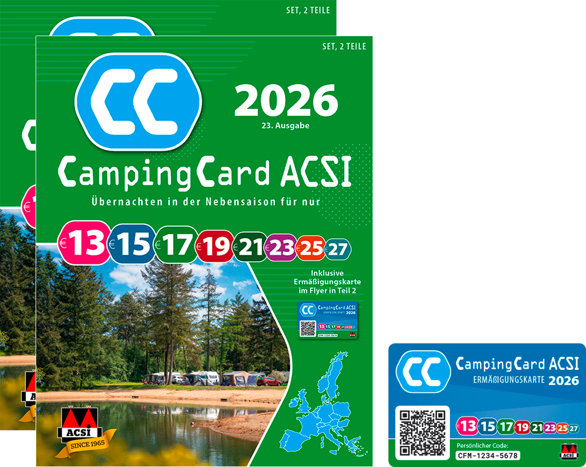 ACSI Campingführer 2026 mit CampingCard Ermäßigungskarte (Deutsch)