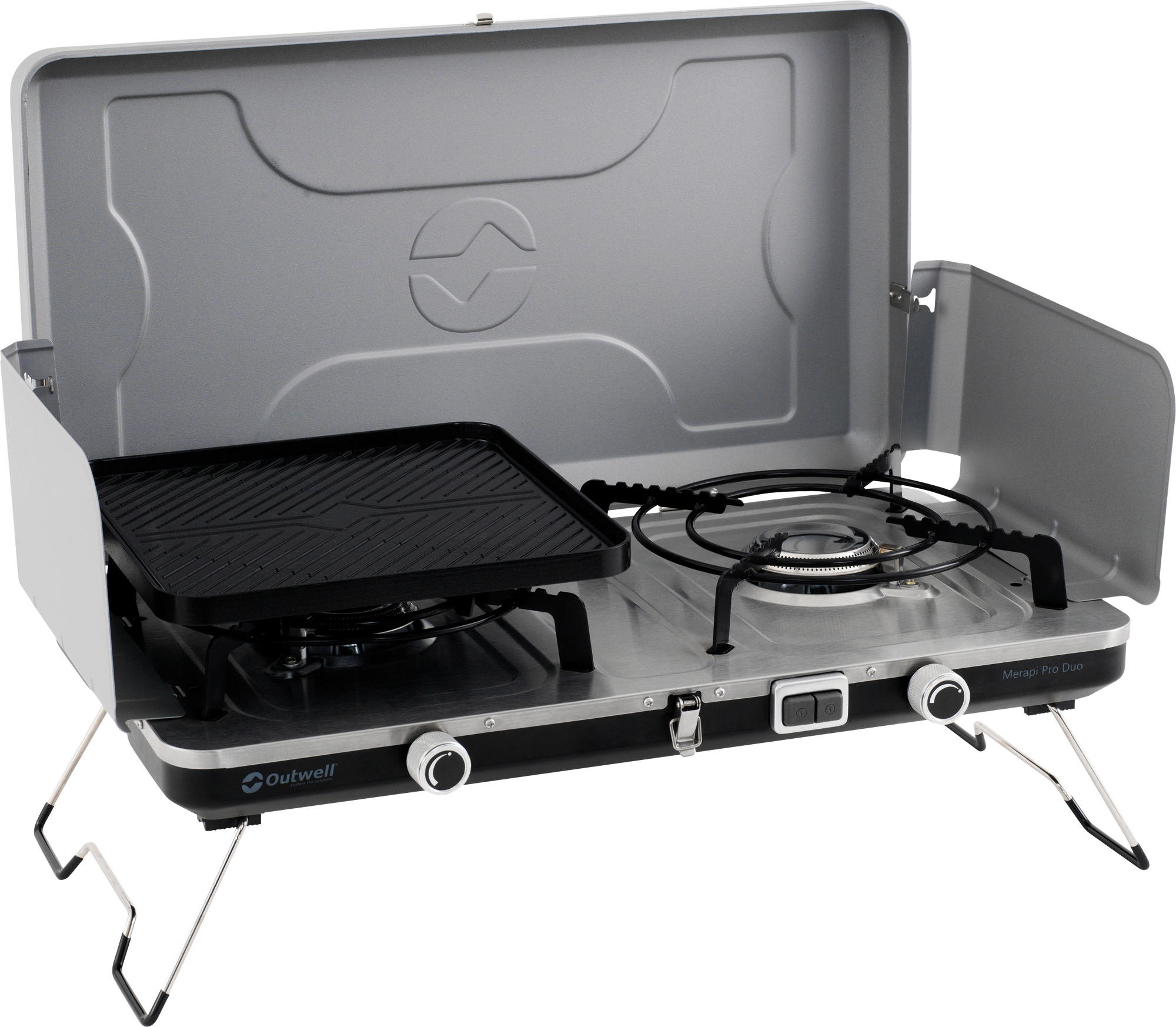 Outwell Kartuschen Gaskocher Merapi Pro Duo Deluxe mit 2 Kochstellen / 6000